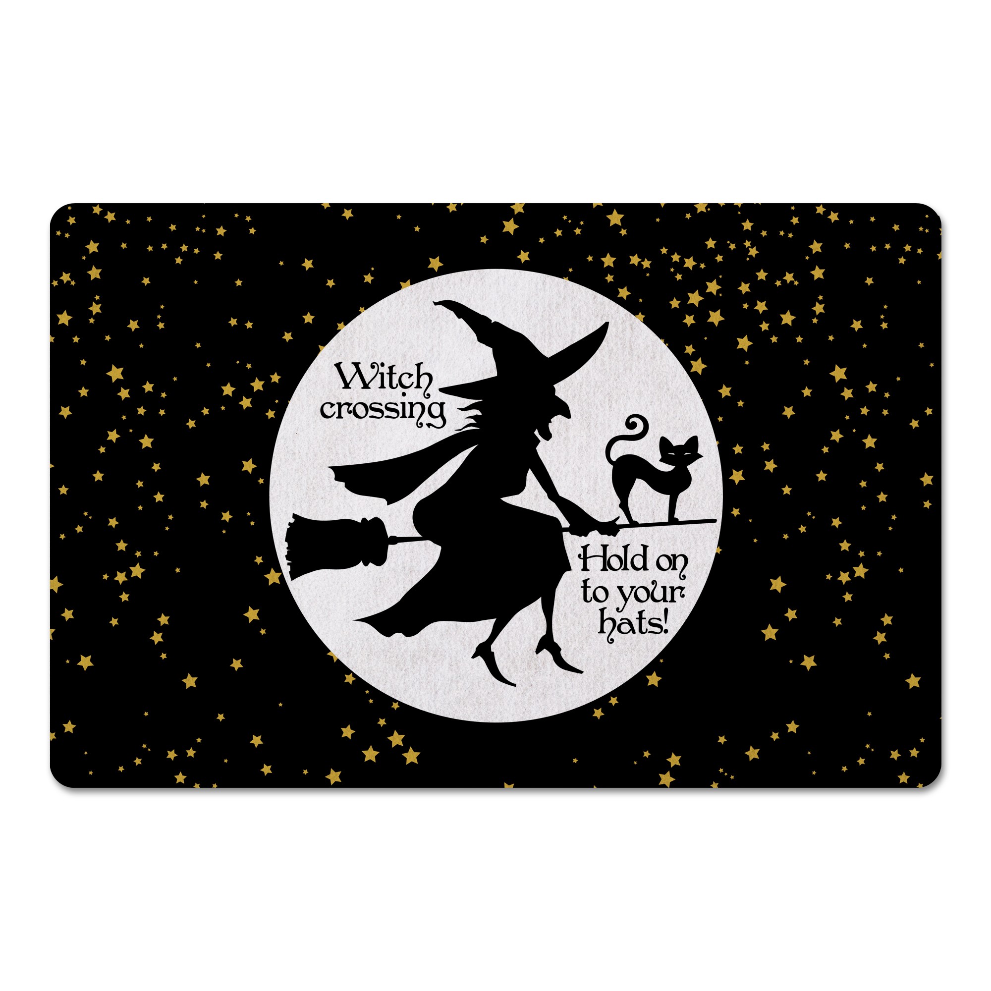 Witch on broom 27x18 Floor Mat
