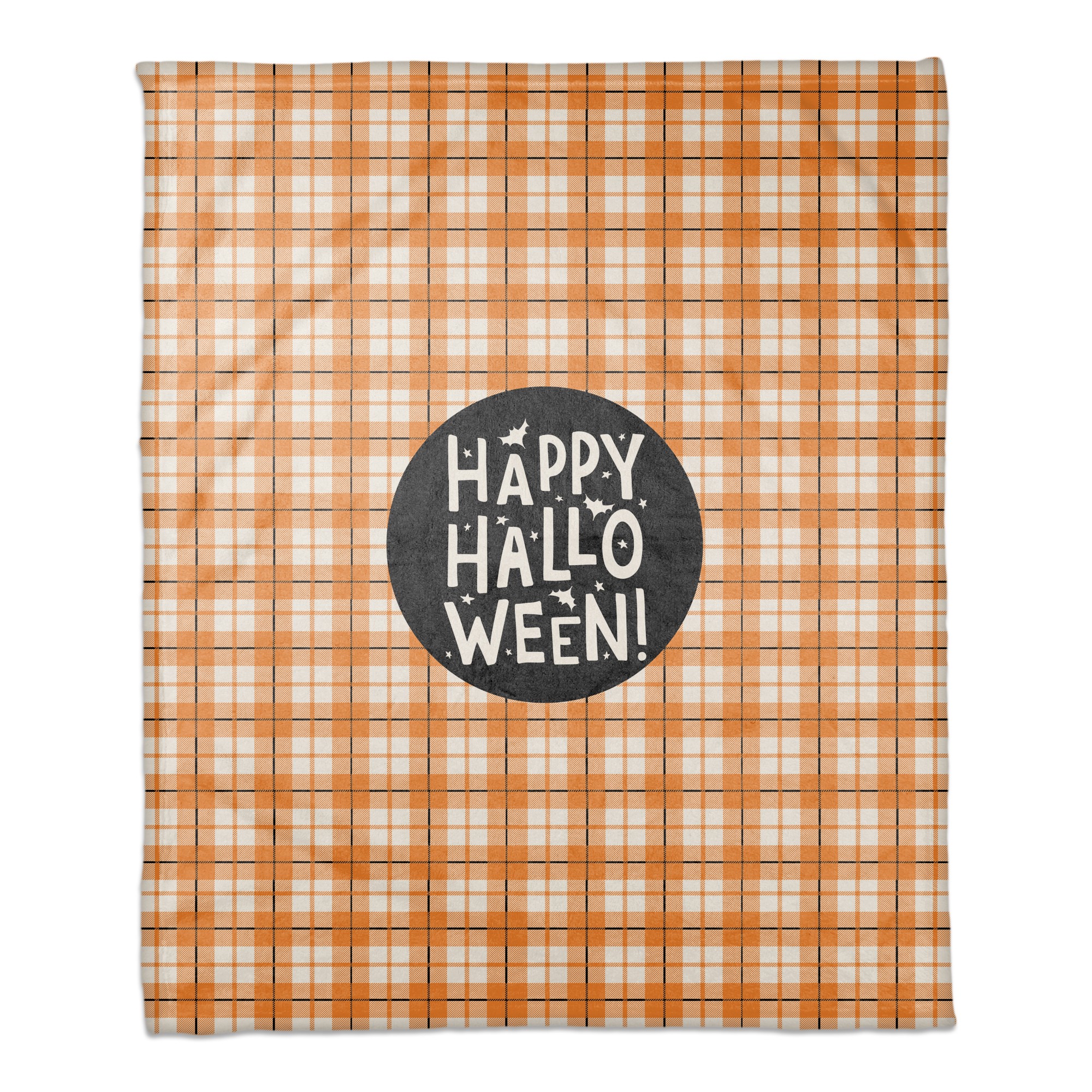 Happy Halloween Plaid 50x60 Coral Fleece Blanket