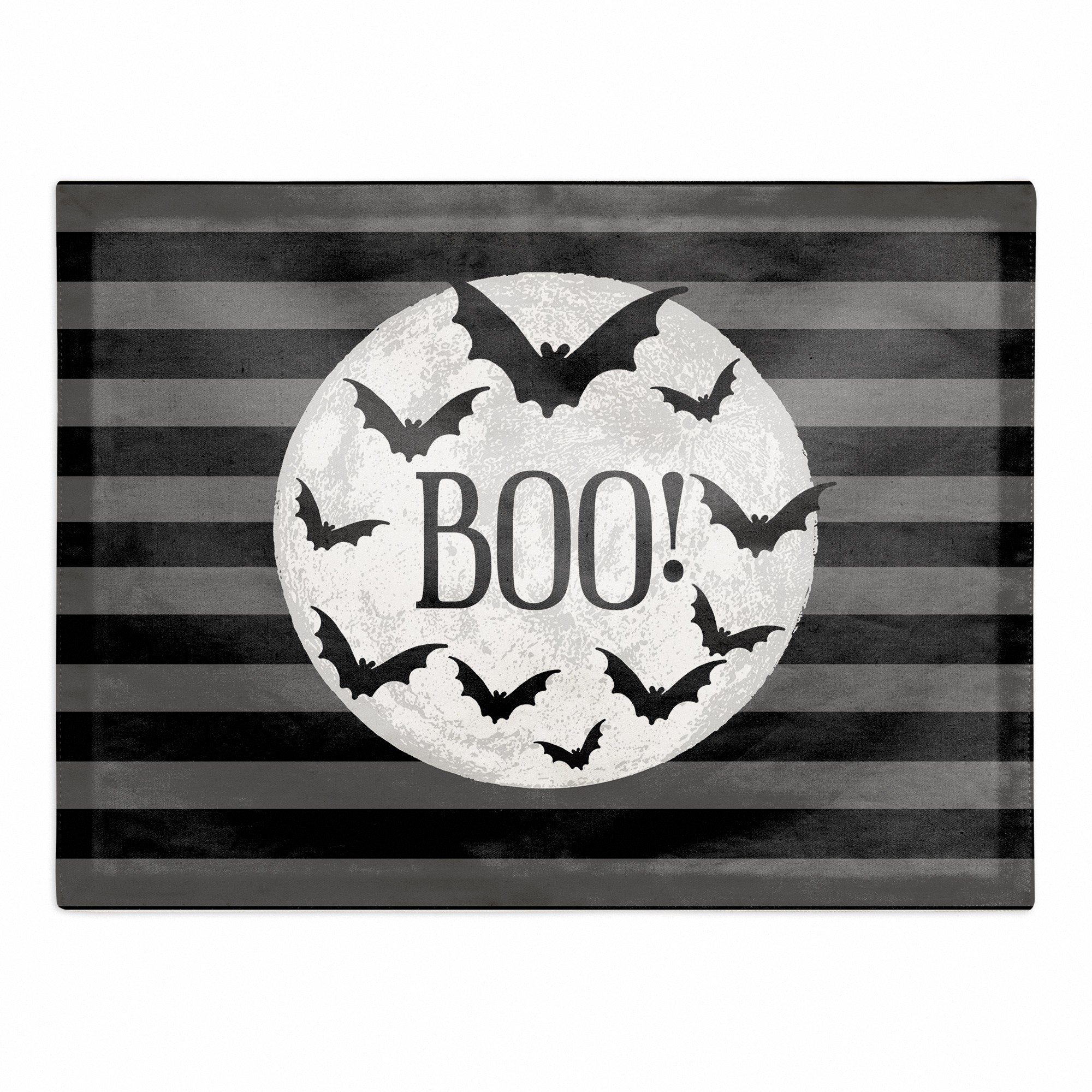 Boo Bat Stripes 18x14 Poly Twill Placemat