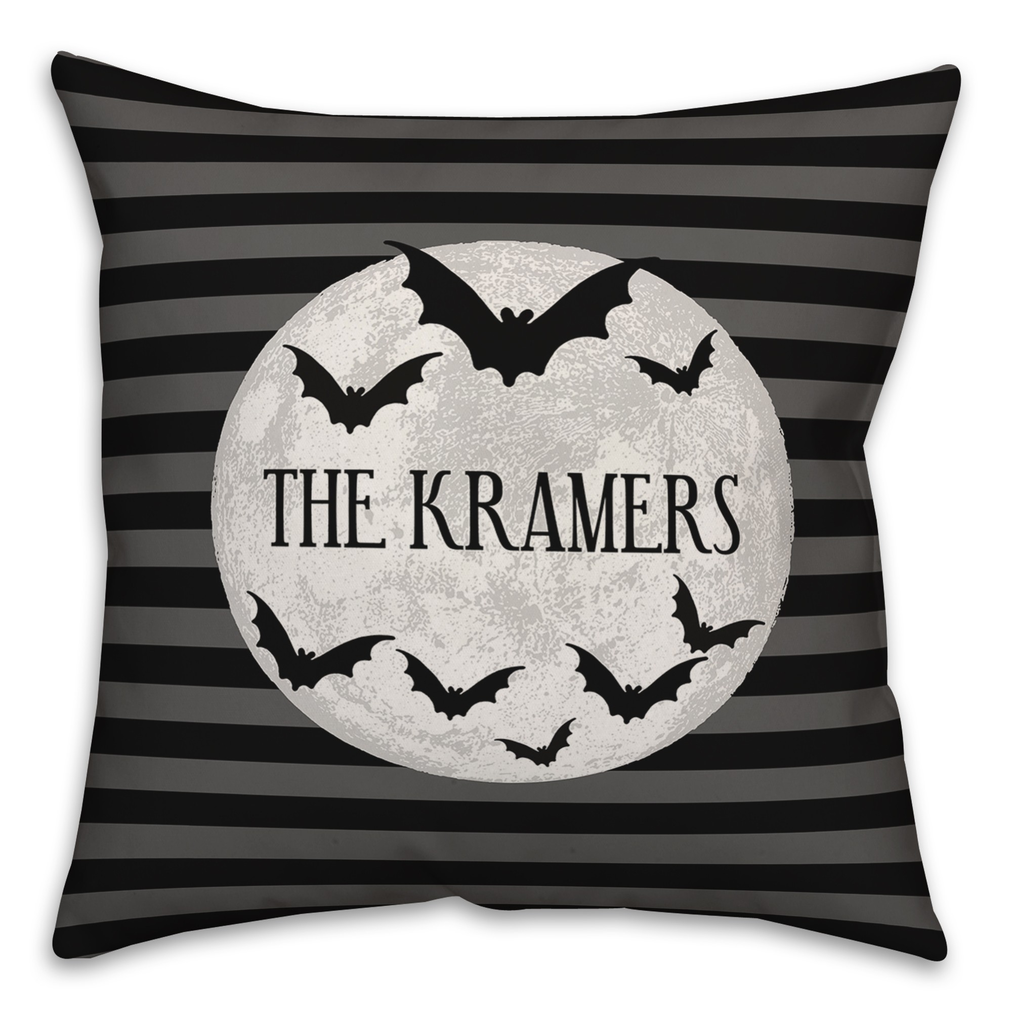 Personalized Halloween Bats 18x18 Personalized Spun Poly Pillow