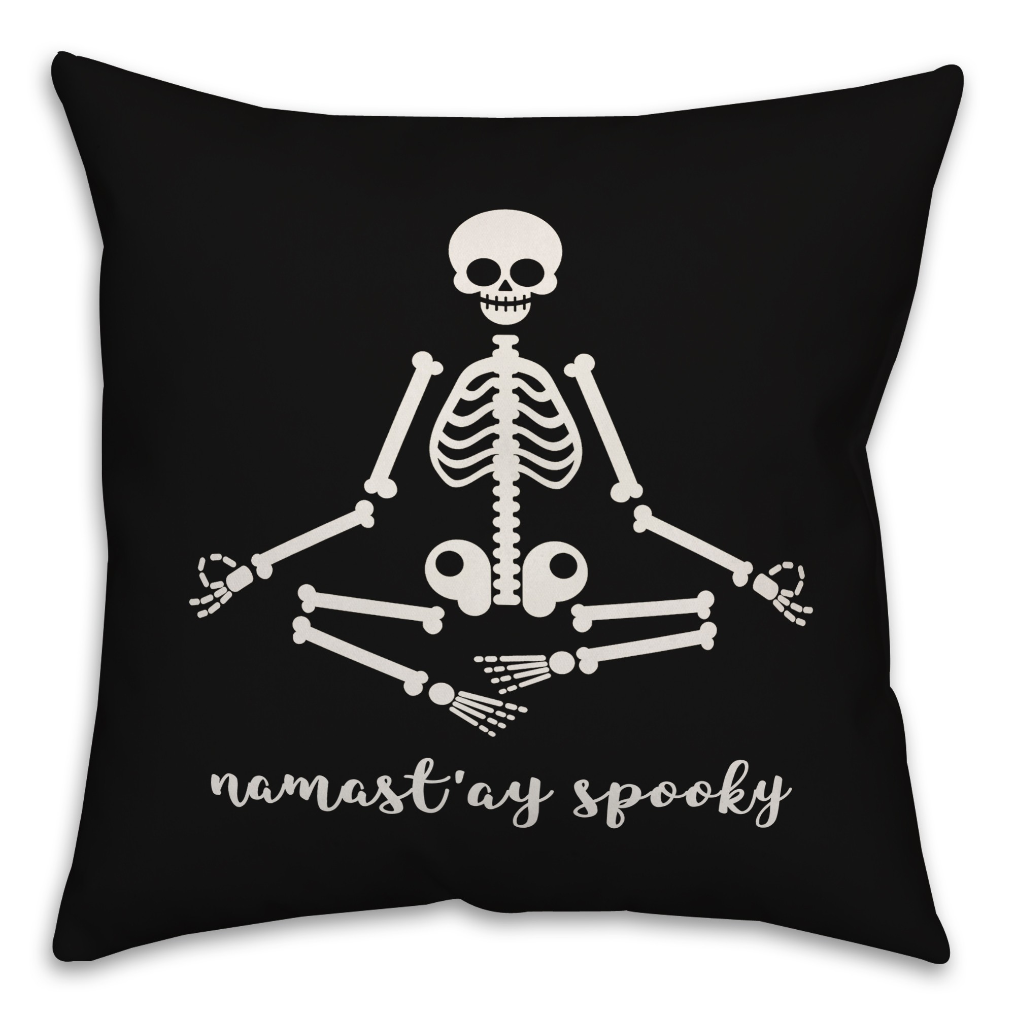 Namastay Skeleton Pillow