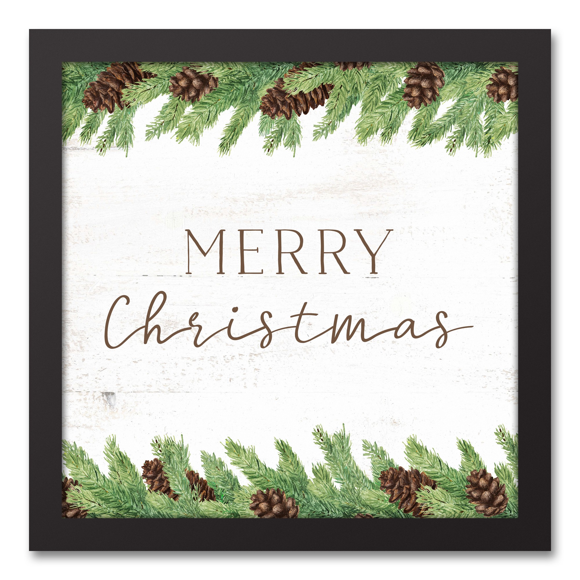 Merry Christmas 12x12 Black Framed Canvas