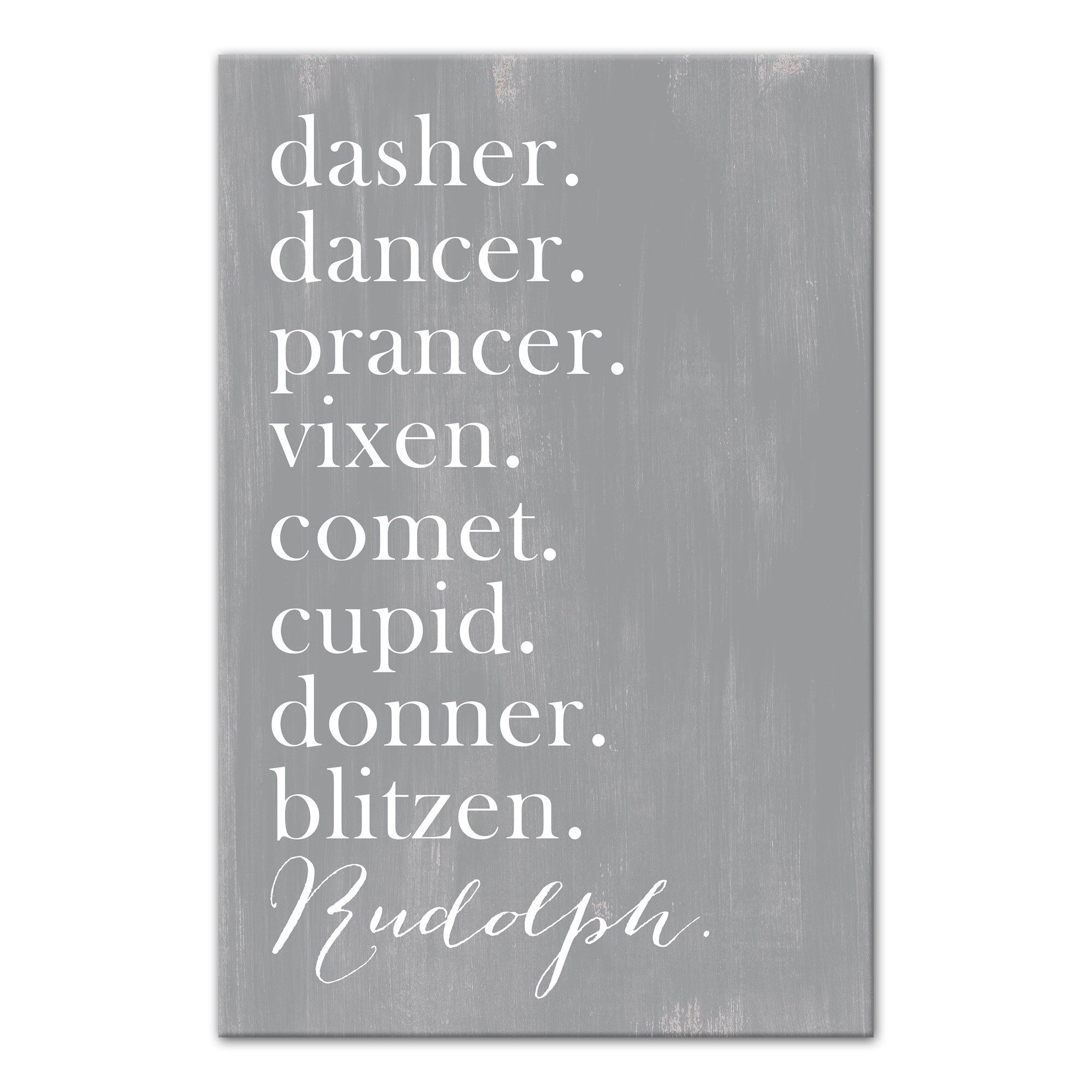 Reindeer Names 12x18 Canvas Wall Art