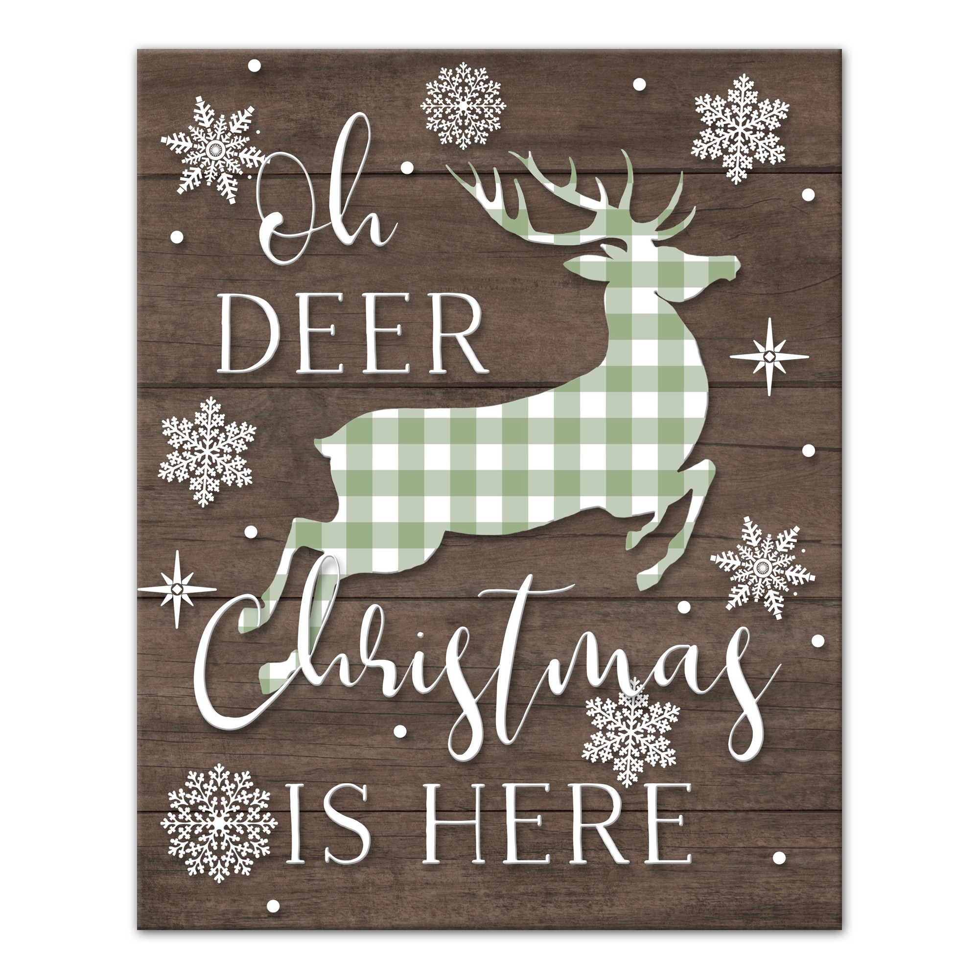 Oh Deer Christmas Is Here 16x20 Canvas Wall Art