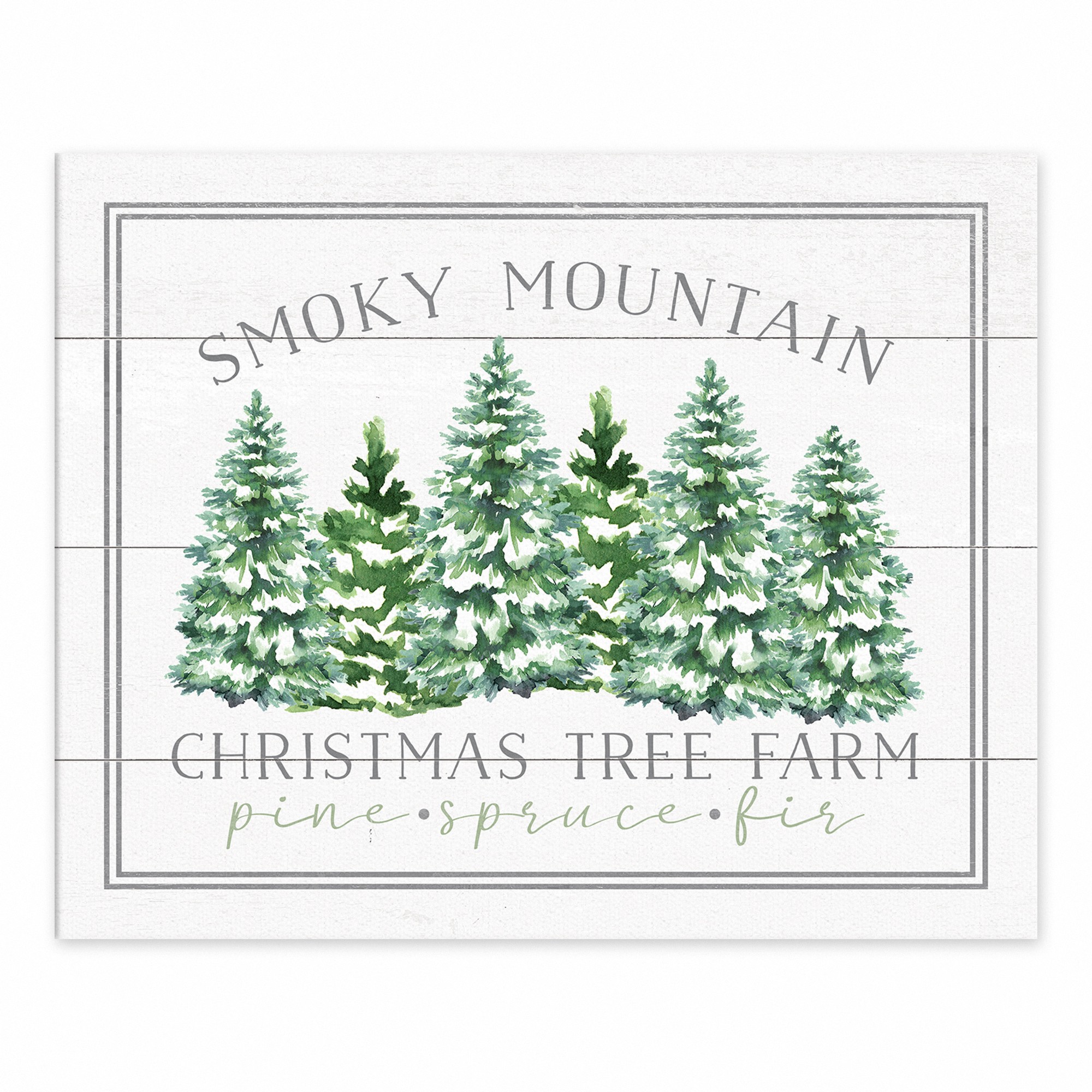 Smokey Mountain Christmas Tree 8x10 Tabletop Canvas
