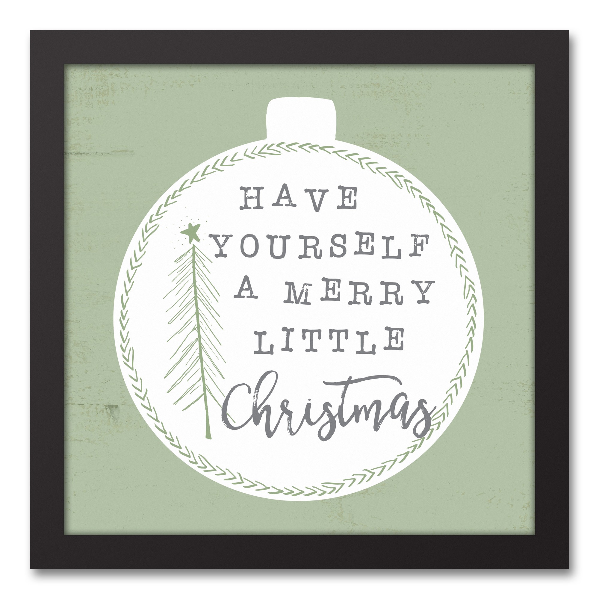 Have Yourself A Merry Little Christmas 12x12 Black Framed Canvas