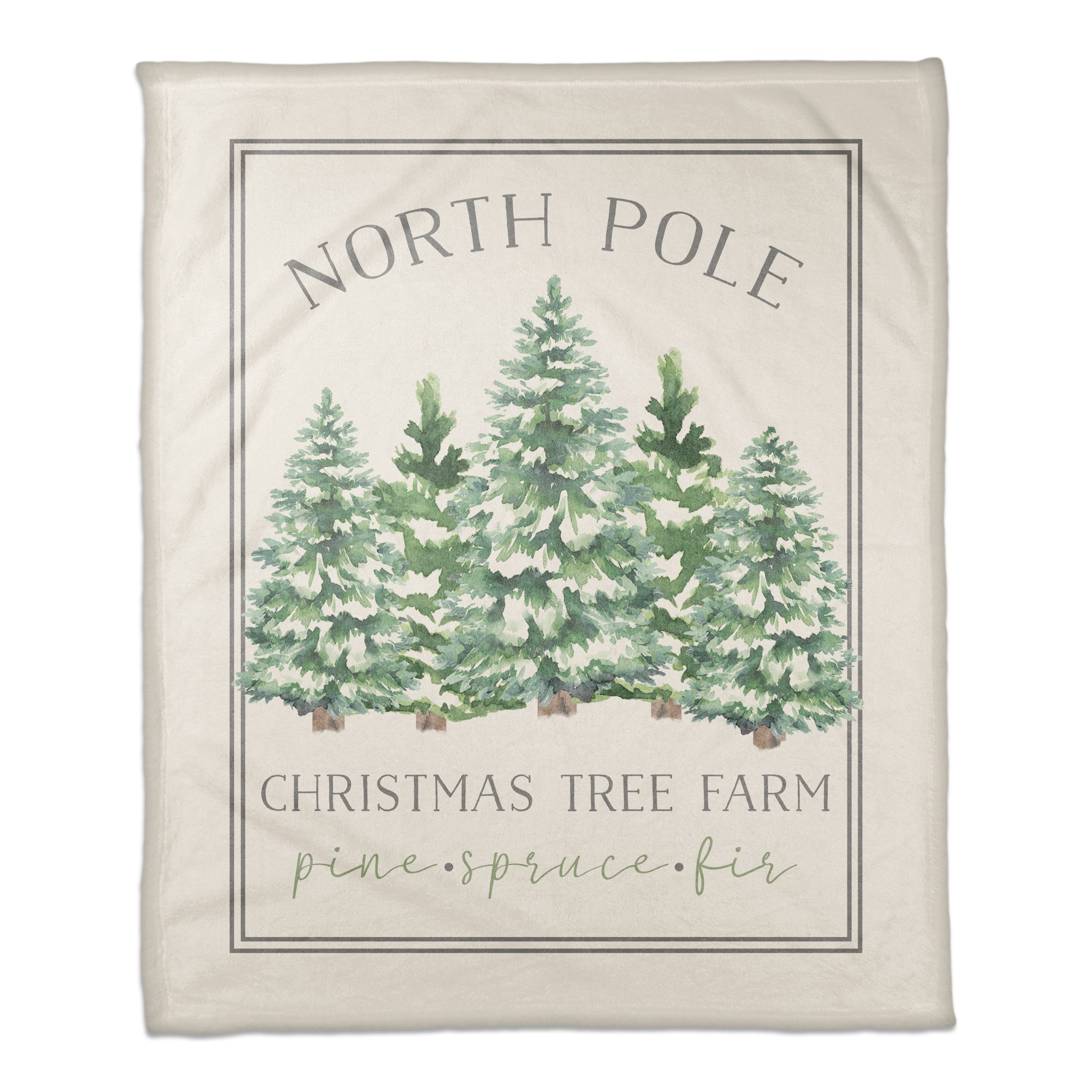 North Pole Christmas Tree Farm 50x60 Coral Fleece Blanket