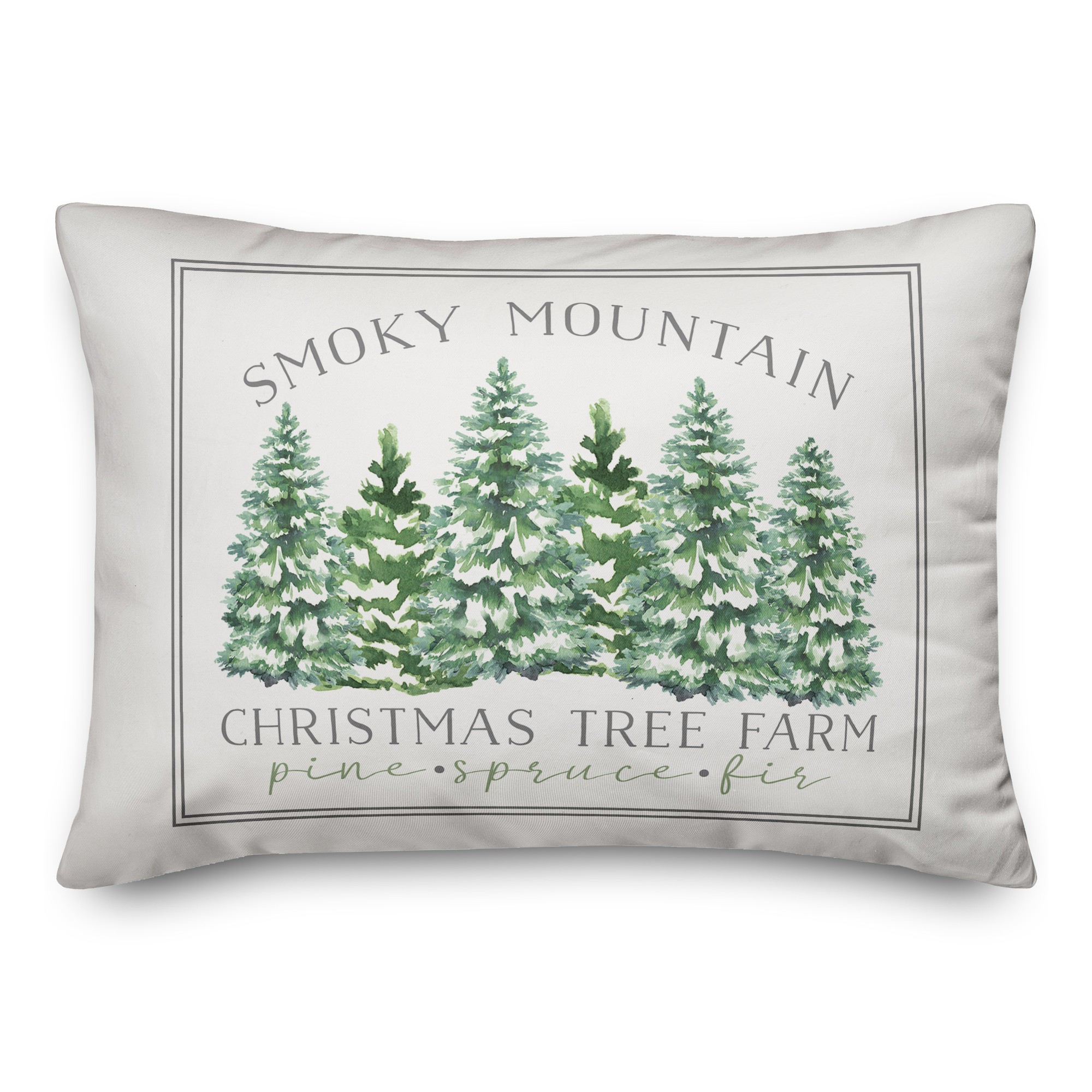 Smokey Mountain Christmas Trees 14x20 Spun Poly Pillow