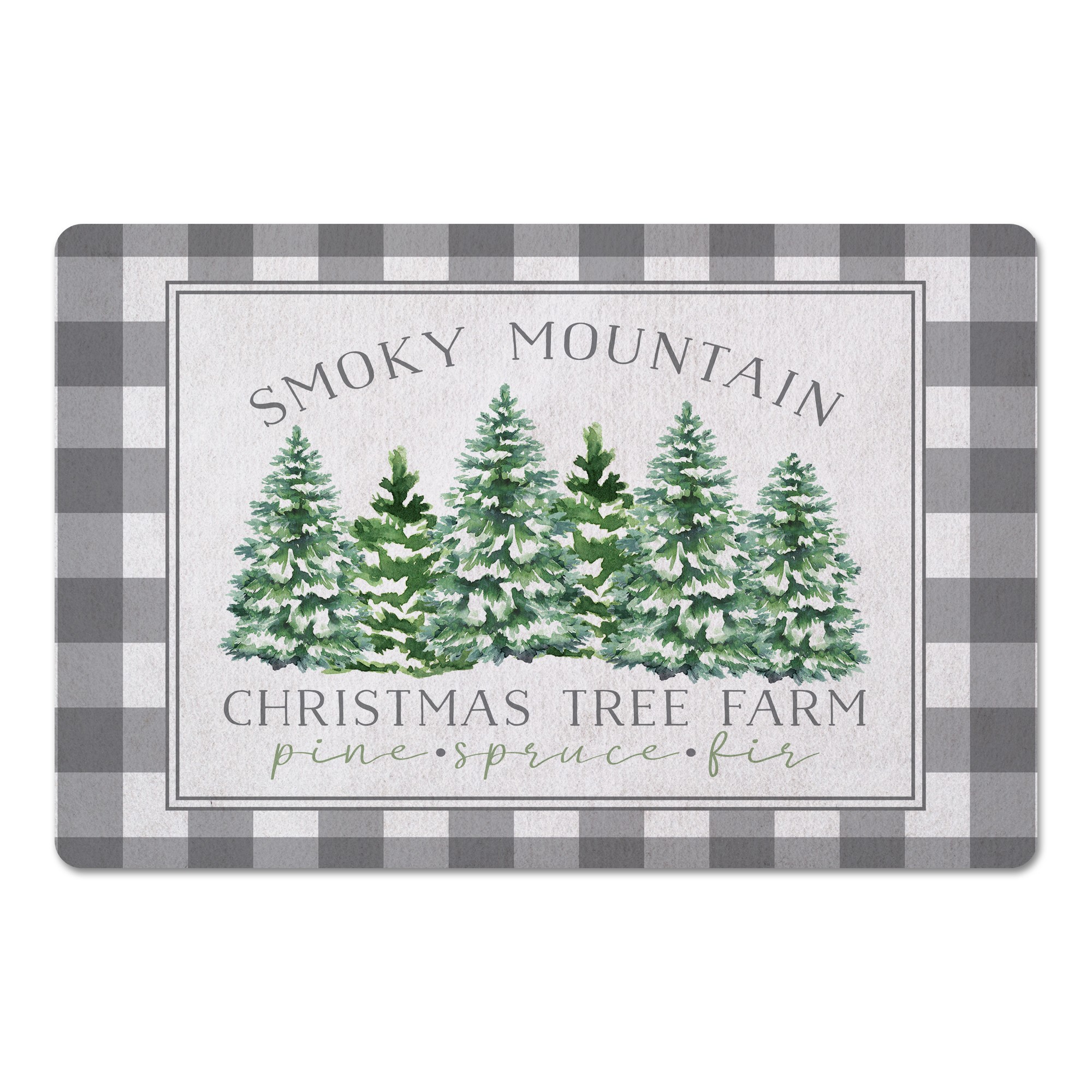 Smokey Mounatin Christmas Tree Farm 27x18 Floor Mat