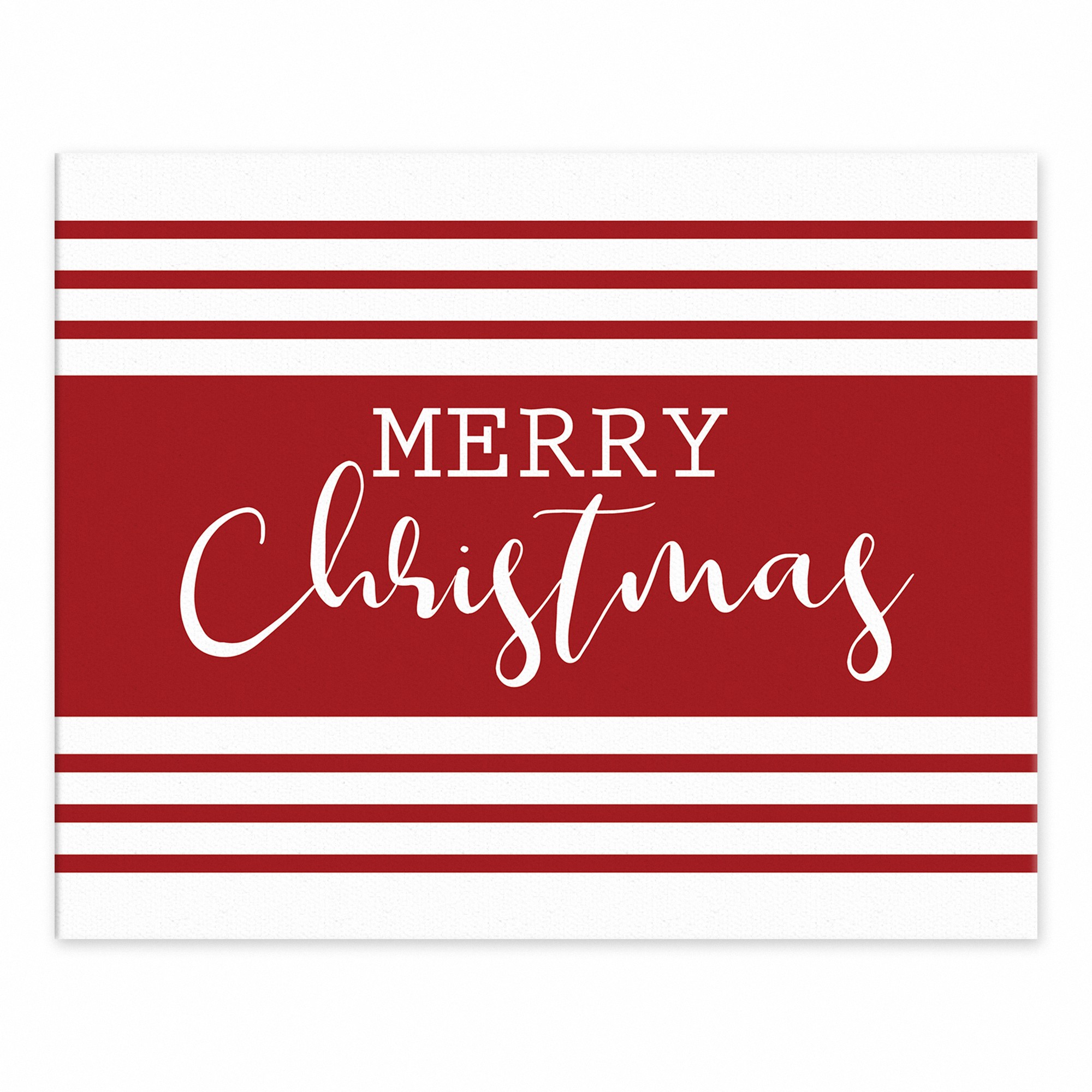 Merry Christmas Farmhouse Stripes 8x10 Tabletop Canvas
