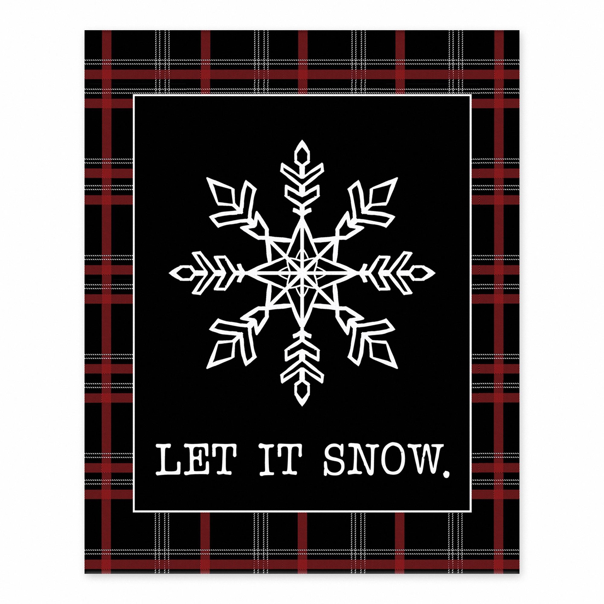 Let it Snow Farmhouse Plaid 8x10 Tabletop Canvas