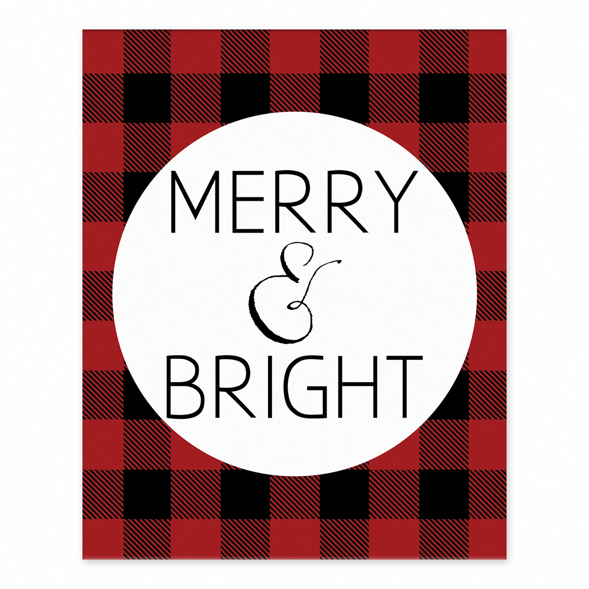 Merry & Bright Red Plaid 8x10 Tabletop Canvas