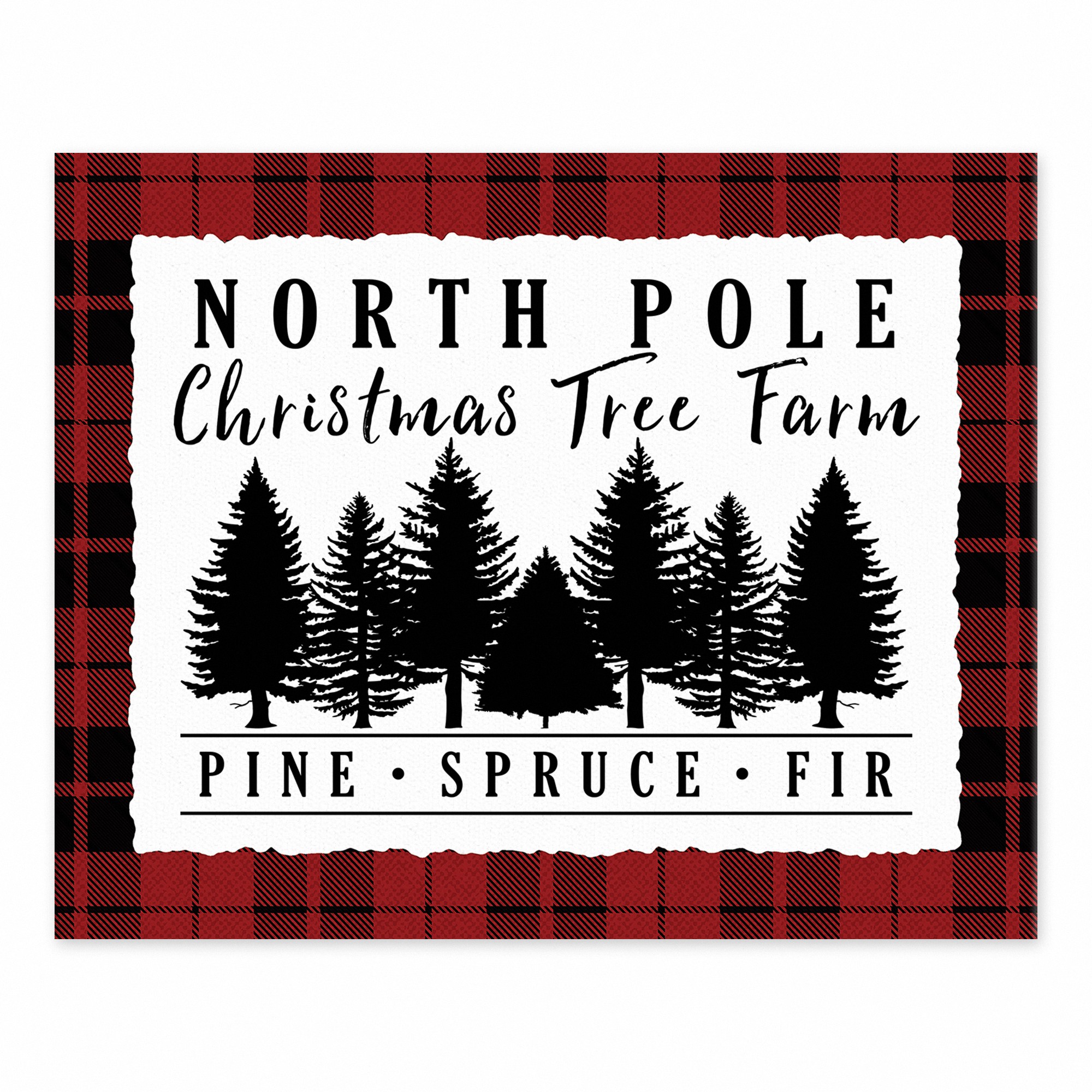 North Pole Christmas Tree Farm 8x10 Tabletop Canvas