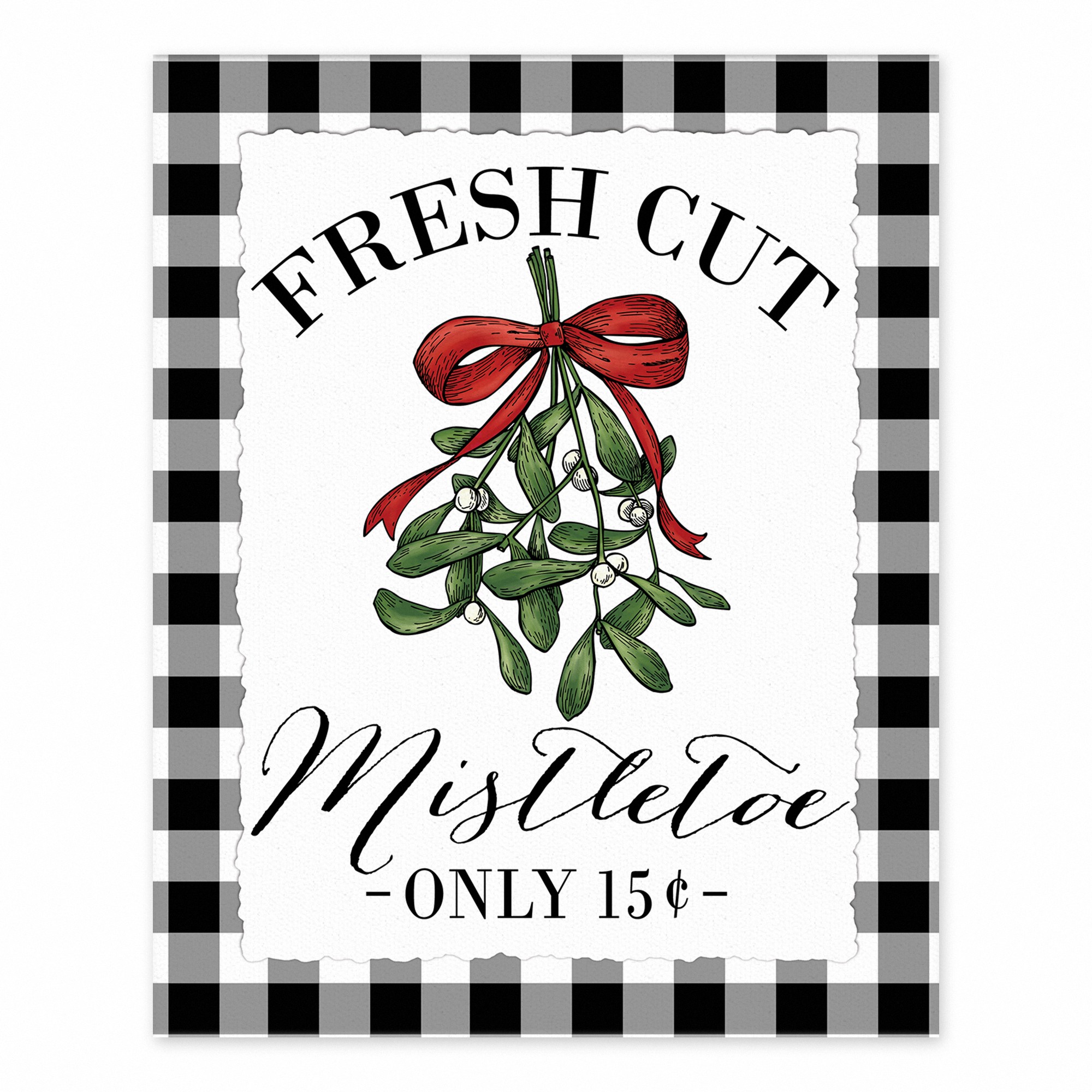Fresh Cut Mistletoe 8x10 Tabletop Canvas