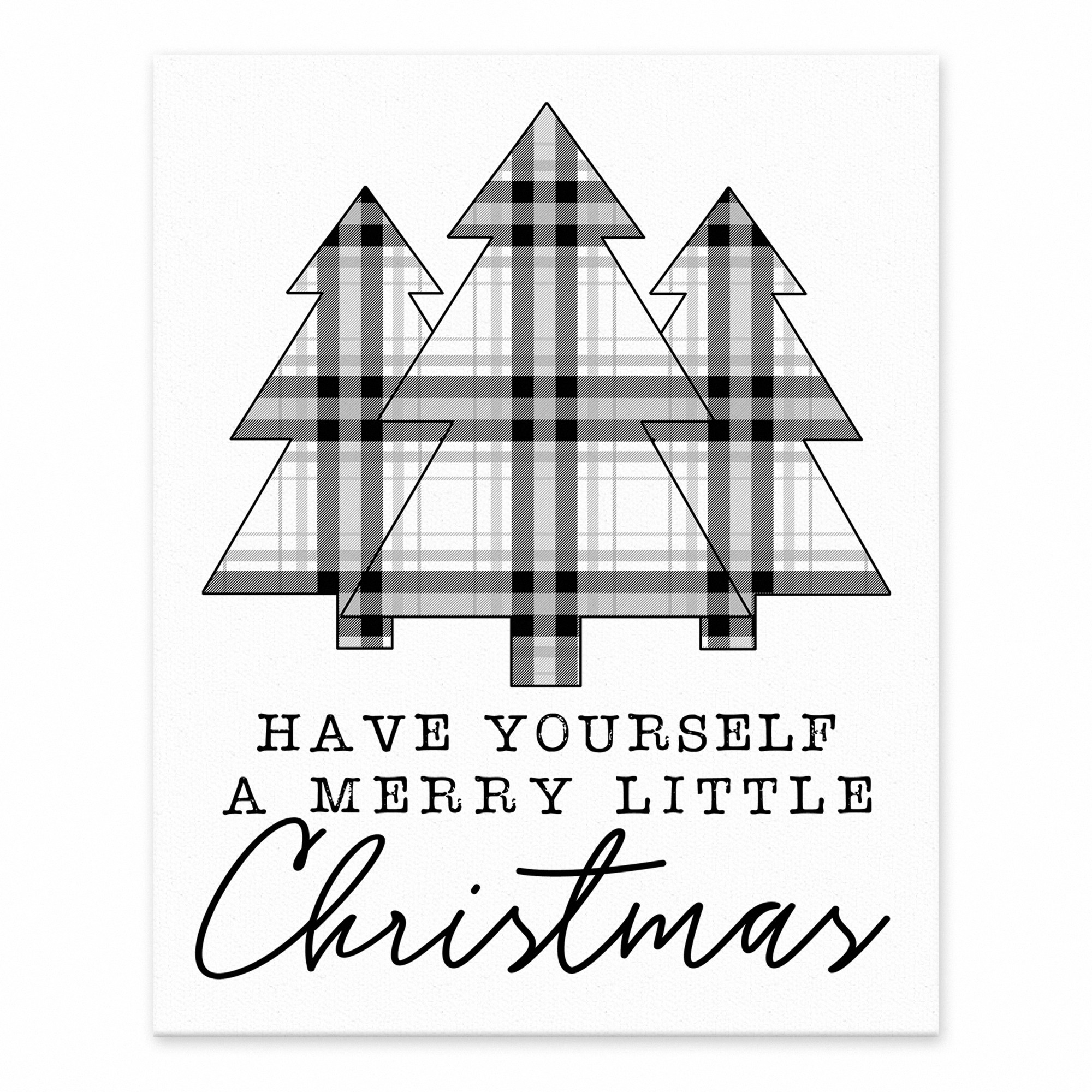 Have yourself a merry little christmas farmhouse plaid trees 8x10 Tabletop Canvas