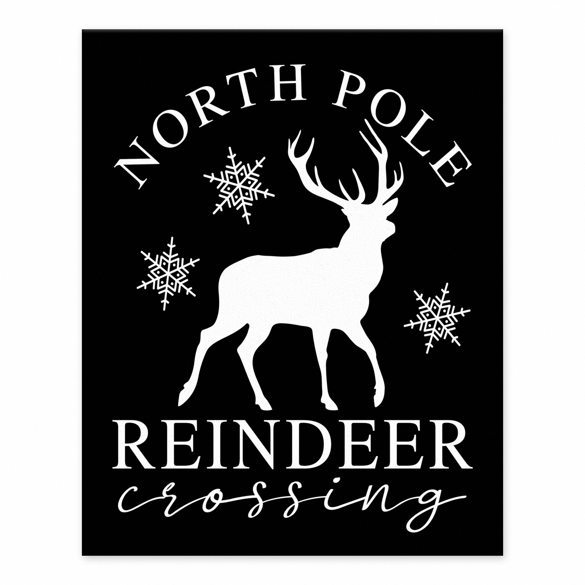 North Pole Reindeer Crossing 8x10 Tabletop Canvas