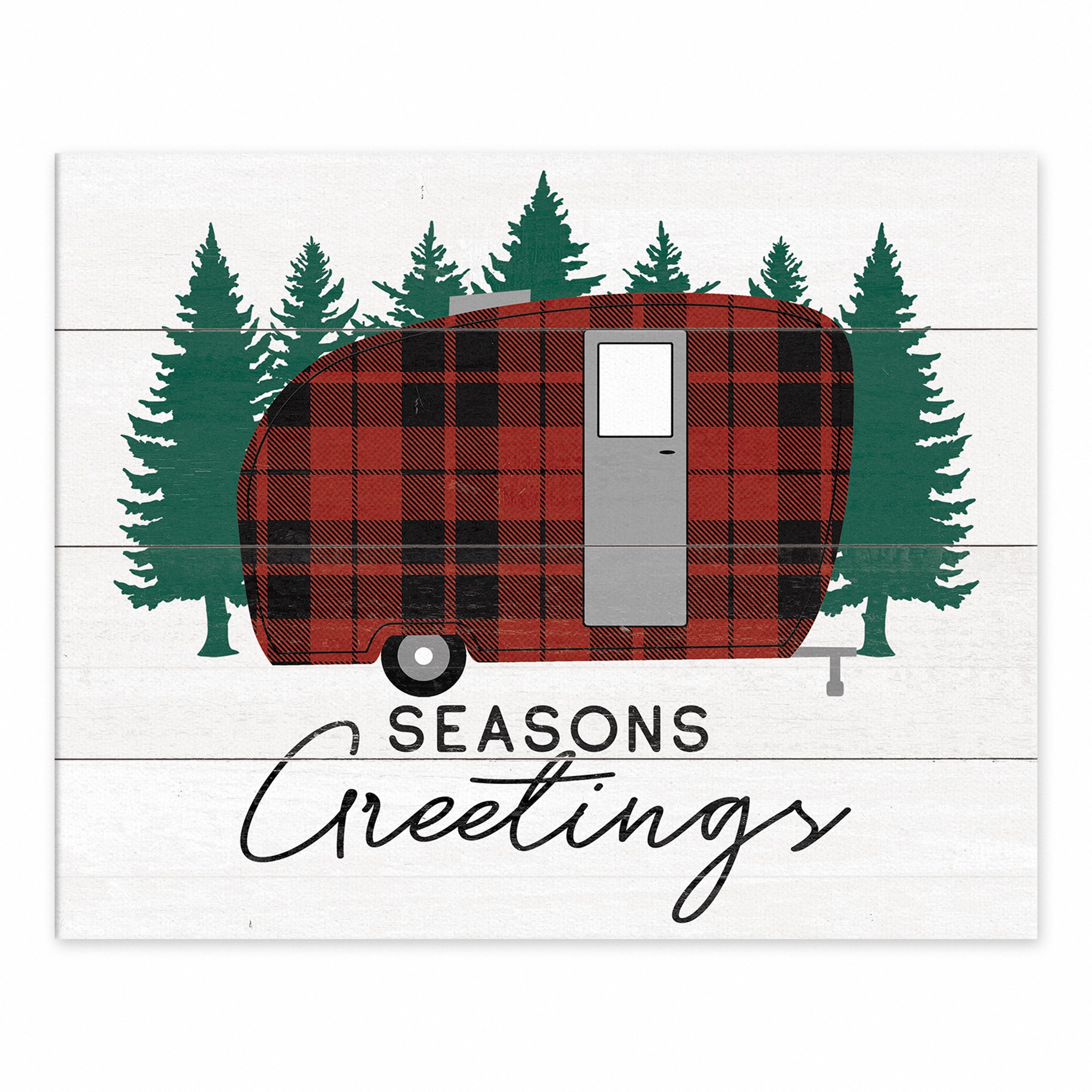 Seasons Greetings Camper 8x10 Tabletop Canvas