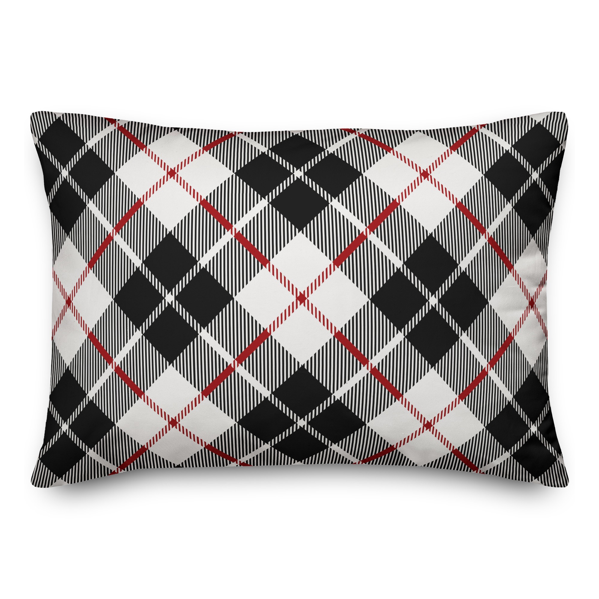 Black and Red Farmhouse Plaid Pillow