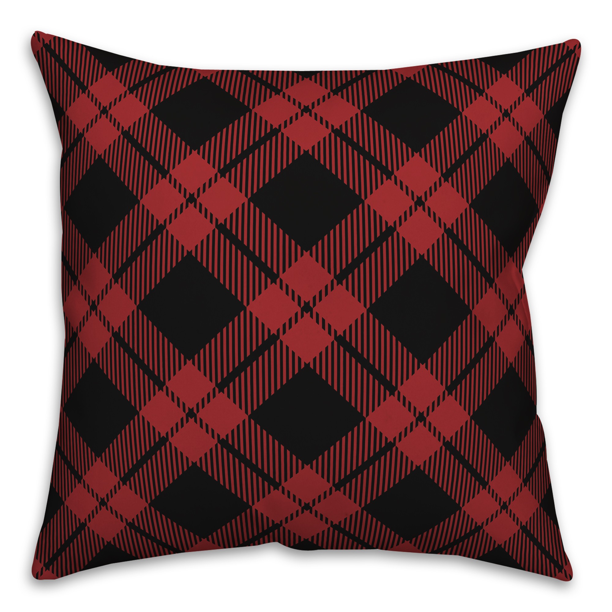 Red and Black Plaid 18x18 Spun Poly Pillow