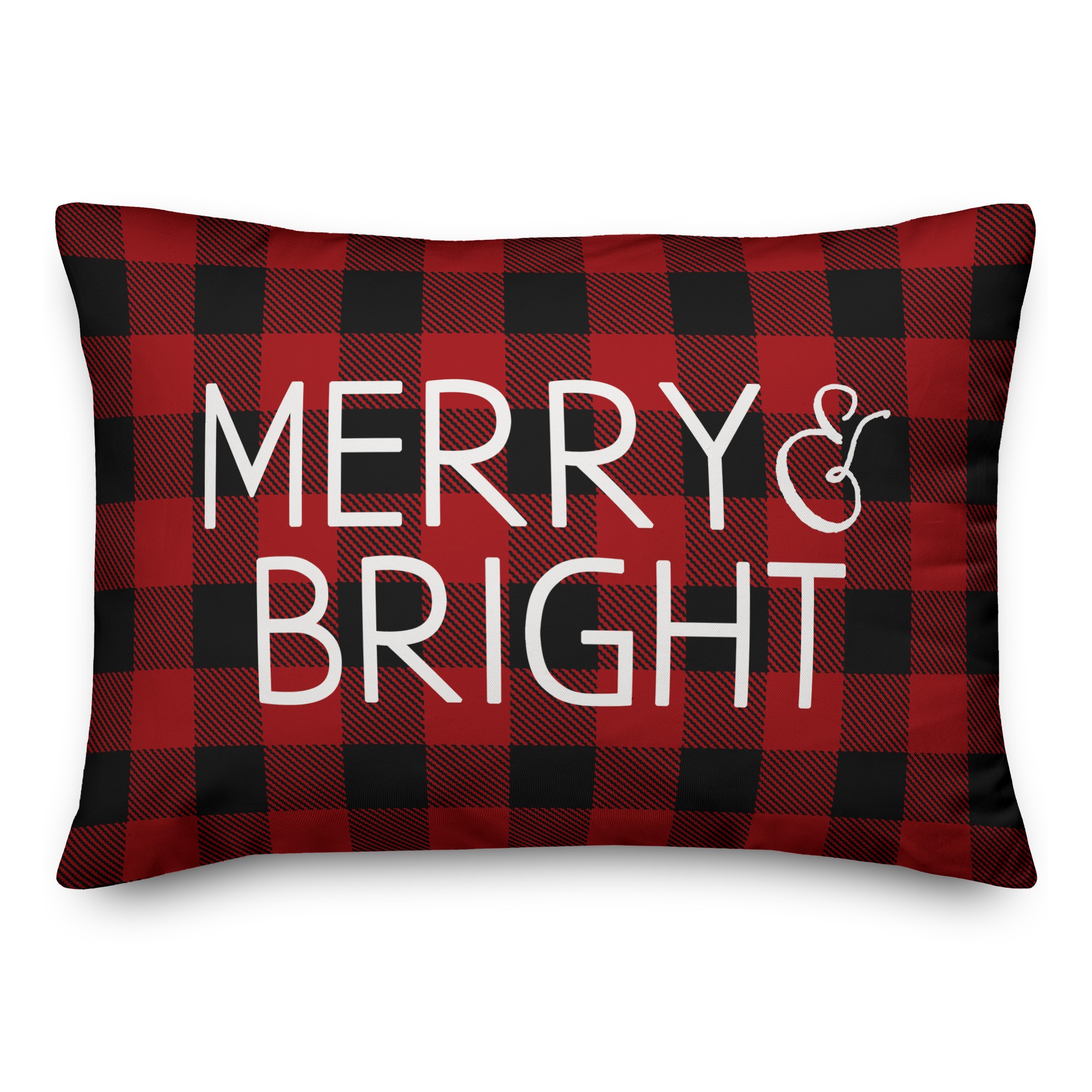 Merry & Bright Red Plaid Pillow