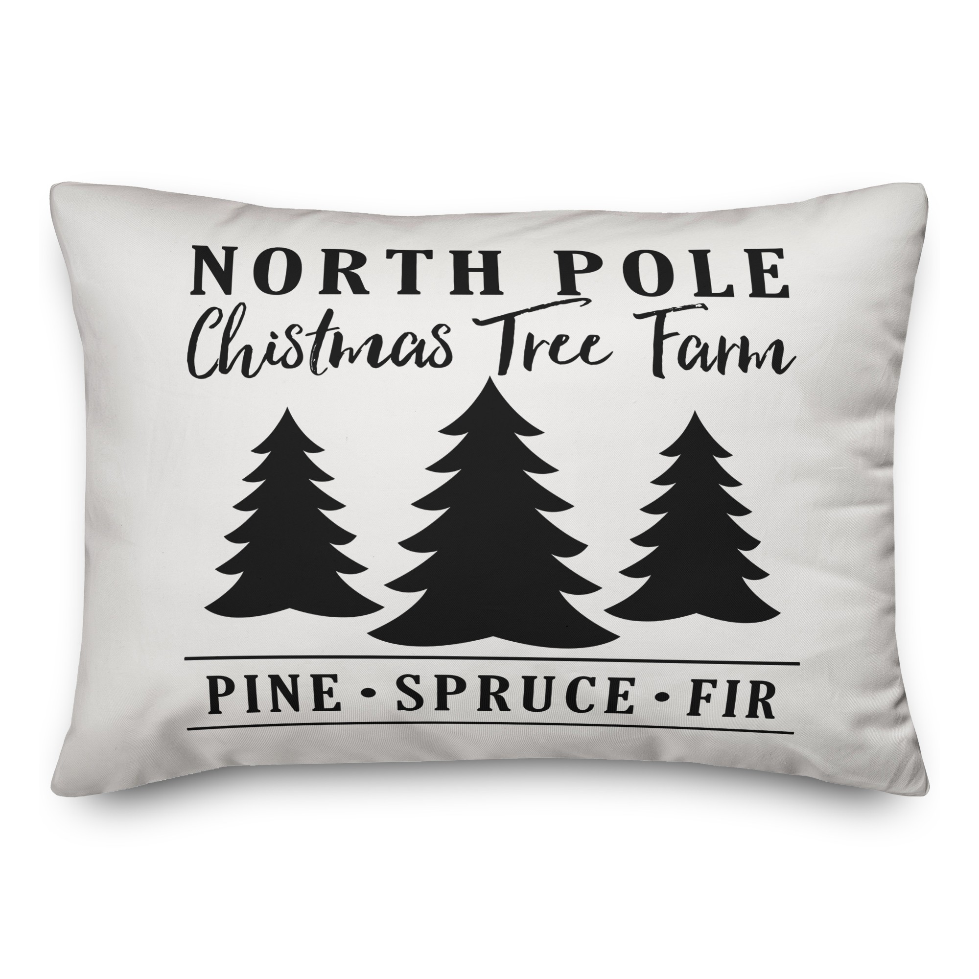 North Pole Christmas Tree Farm Pillow