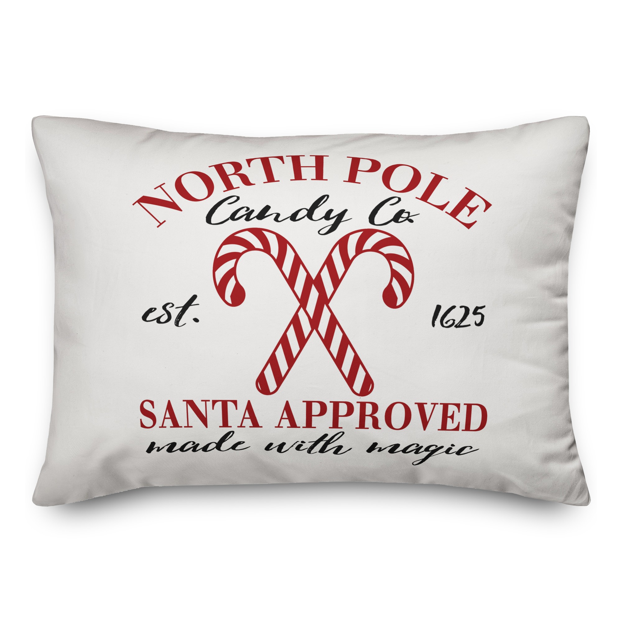 North Pole Candy Cane Co Pillow