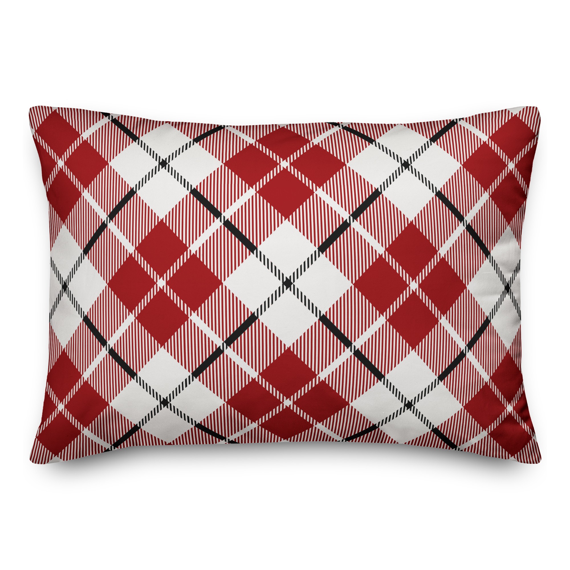 Red Farmhouse Plaid Pillow