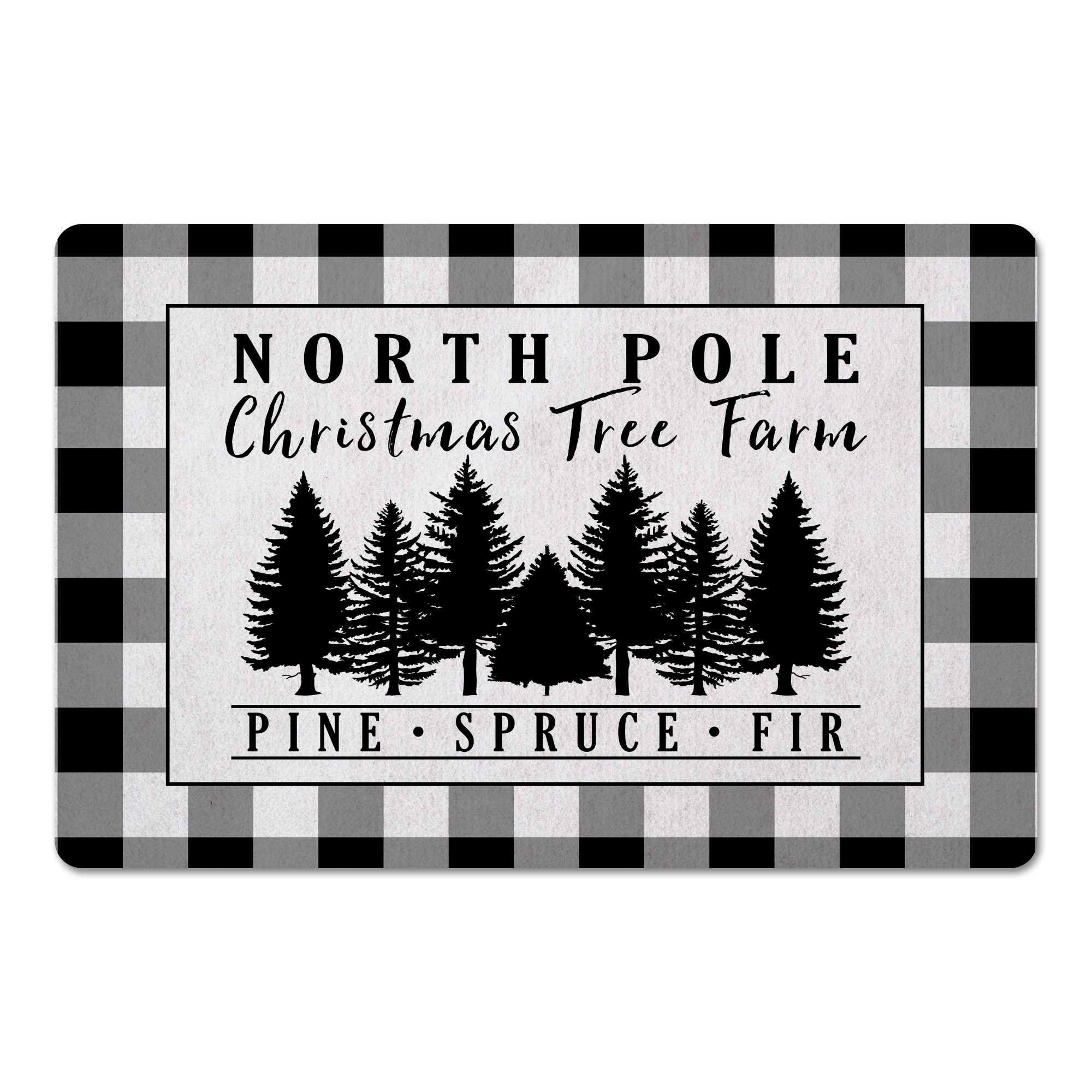 North Pole Christmas Tree Farm 27x18 Floor Mat