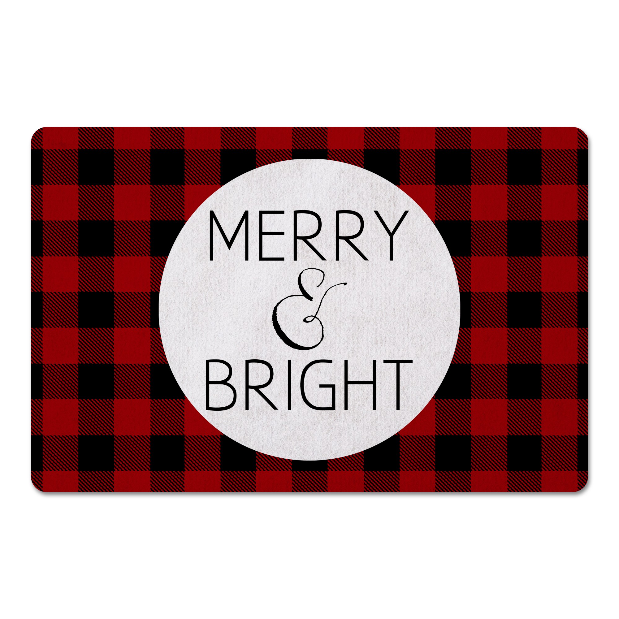 Merry & Bright Plaid 27x18 Floor Mat