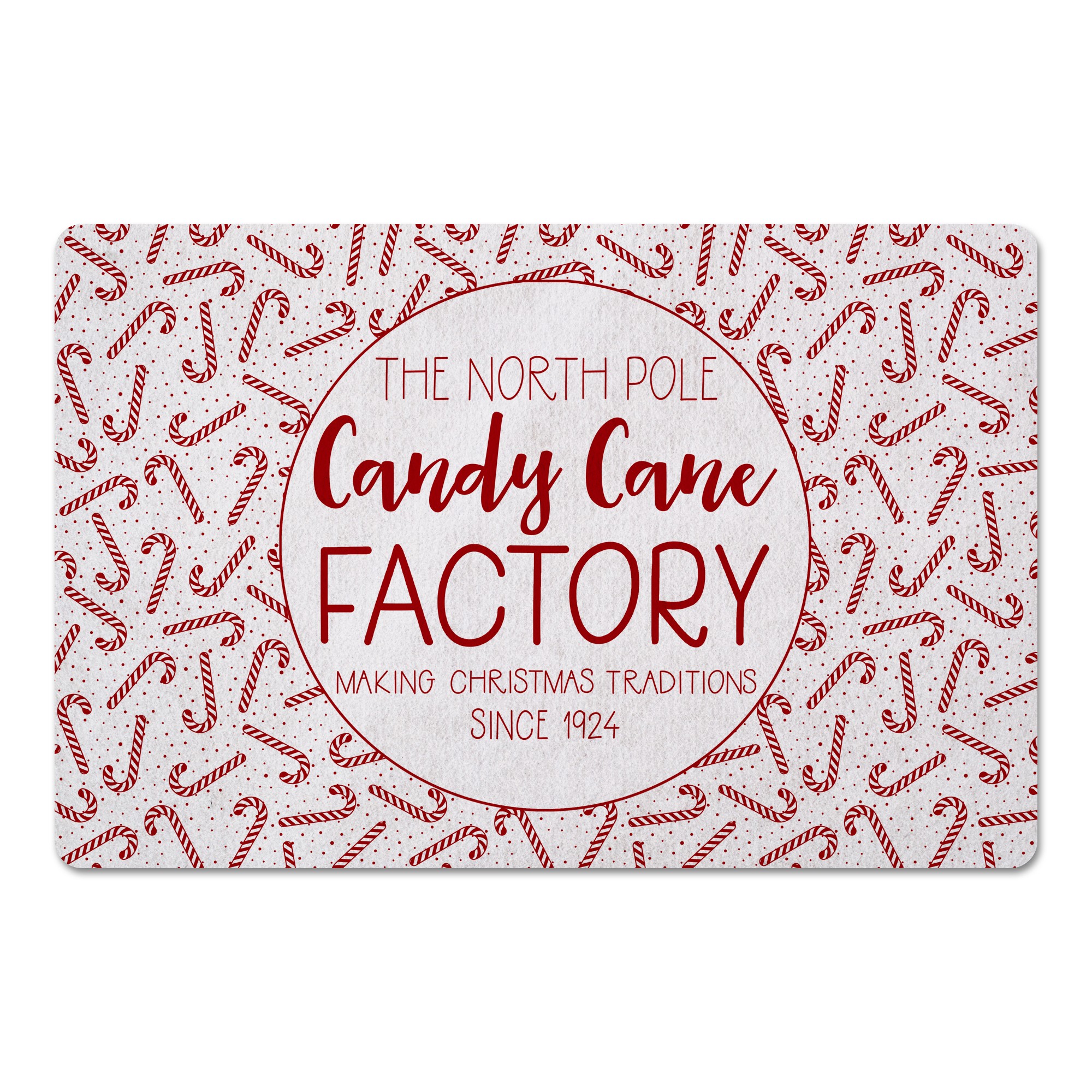 North Pole Candy Cane Factory 27x18 Floor Mat