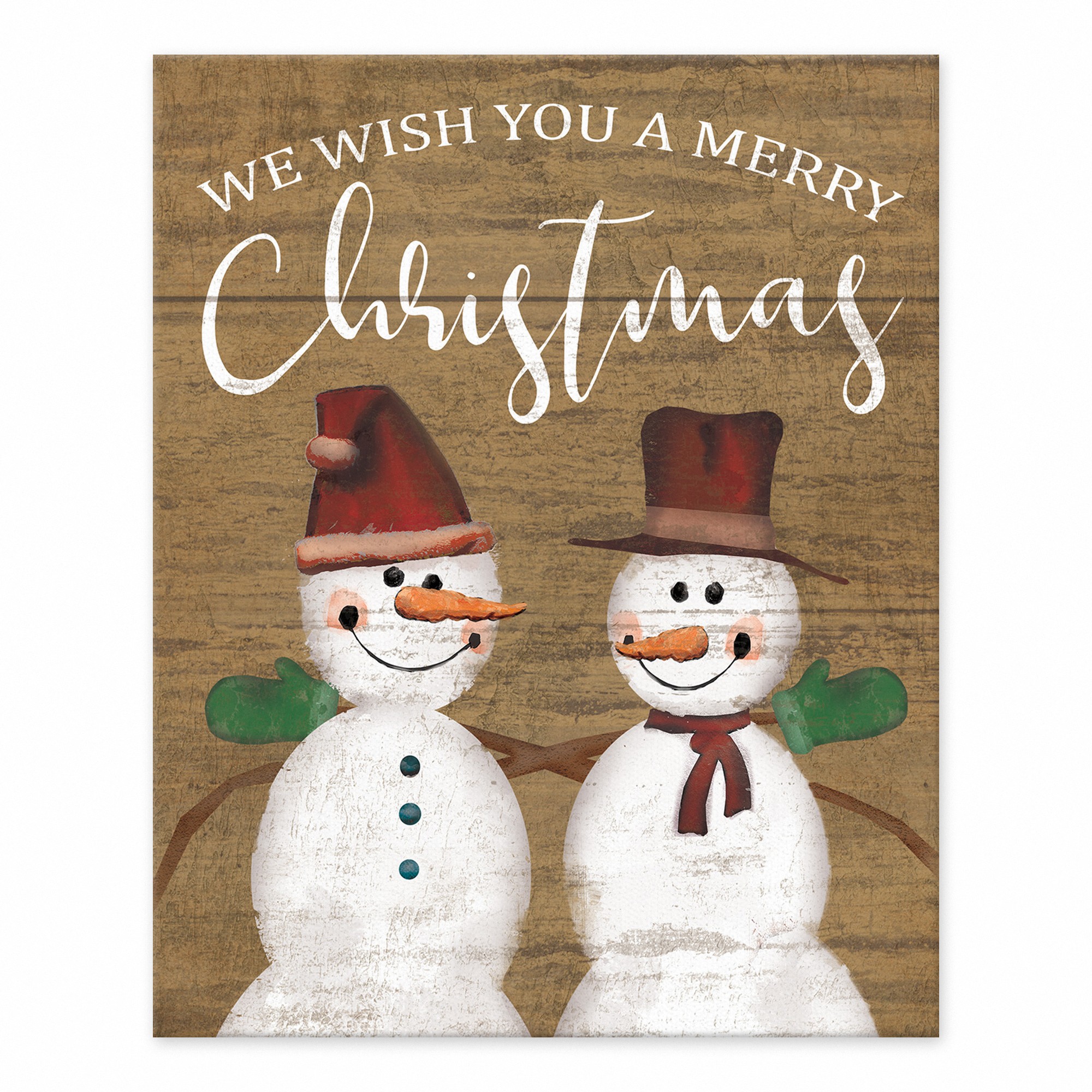 We wish you a merry christmas snowmen 8x10 Tabletop Canvas