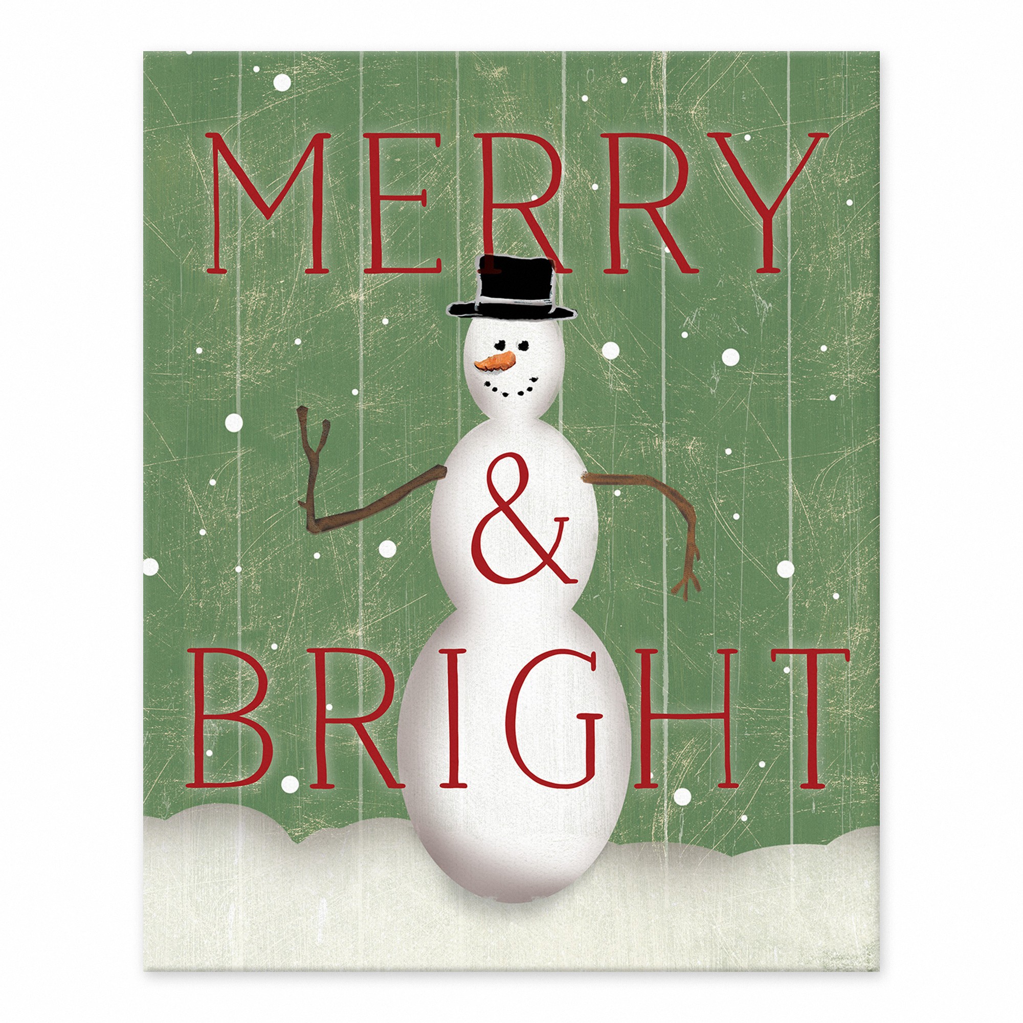 Merry & Bright Snowman 8x10 Tabletop Canvas