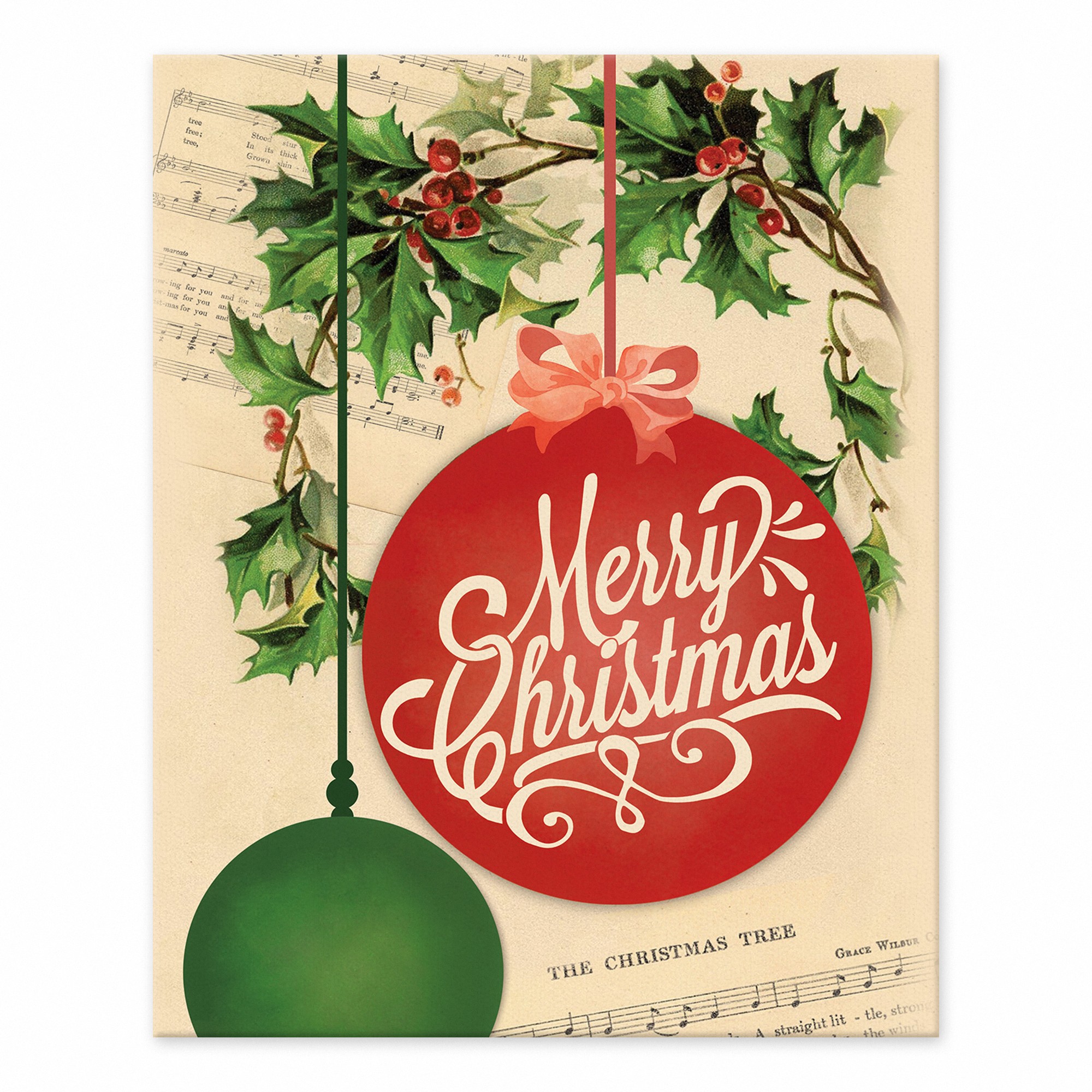 Merry Christmas Ornament 8x10 Tabletop Canvas