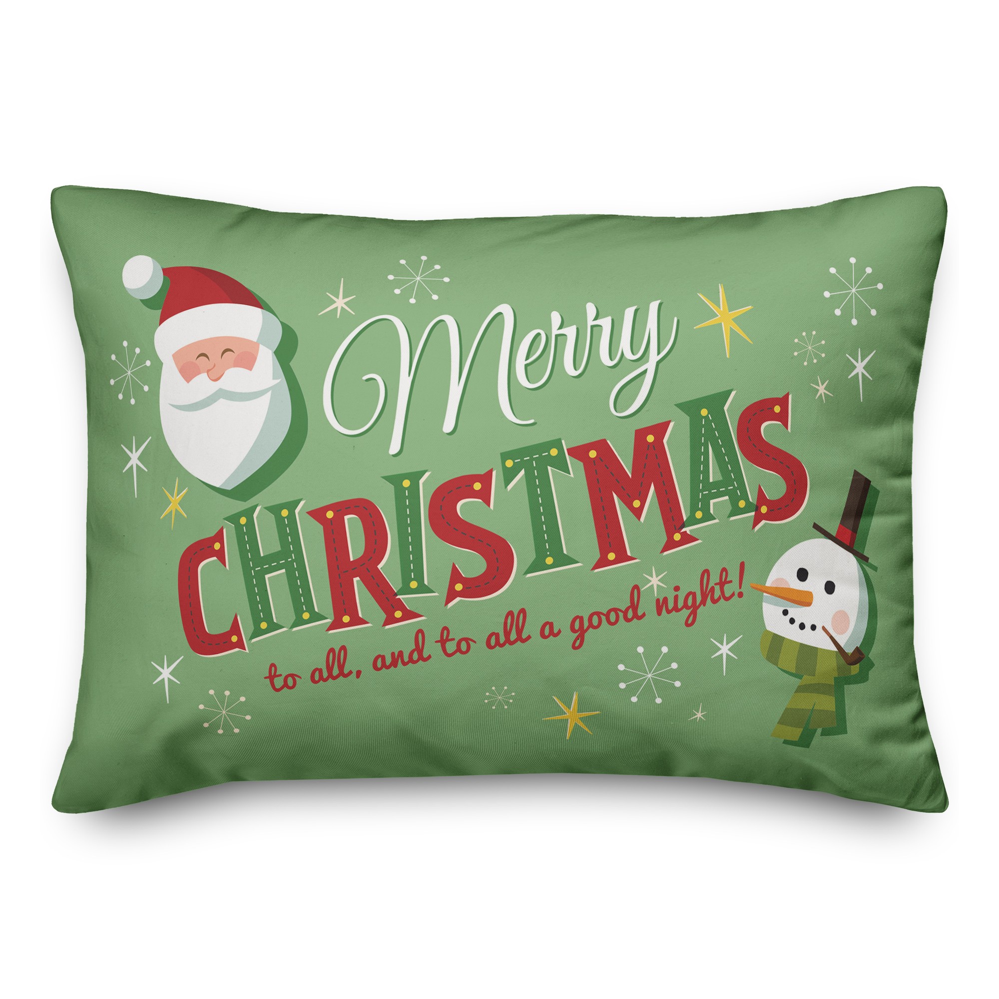 Merry Christmas Retro Pillow