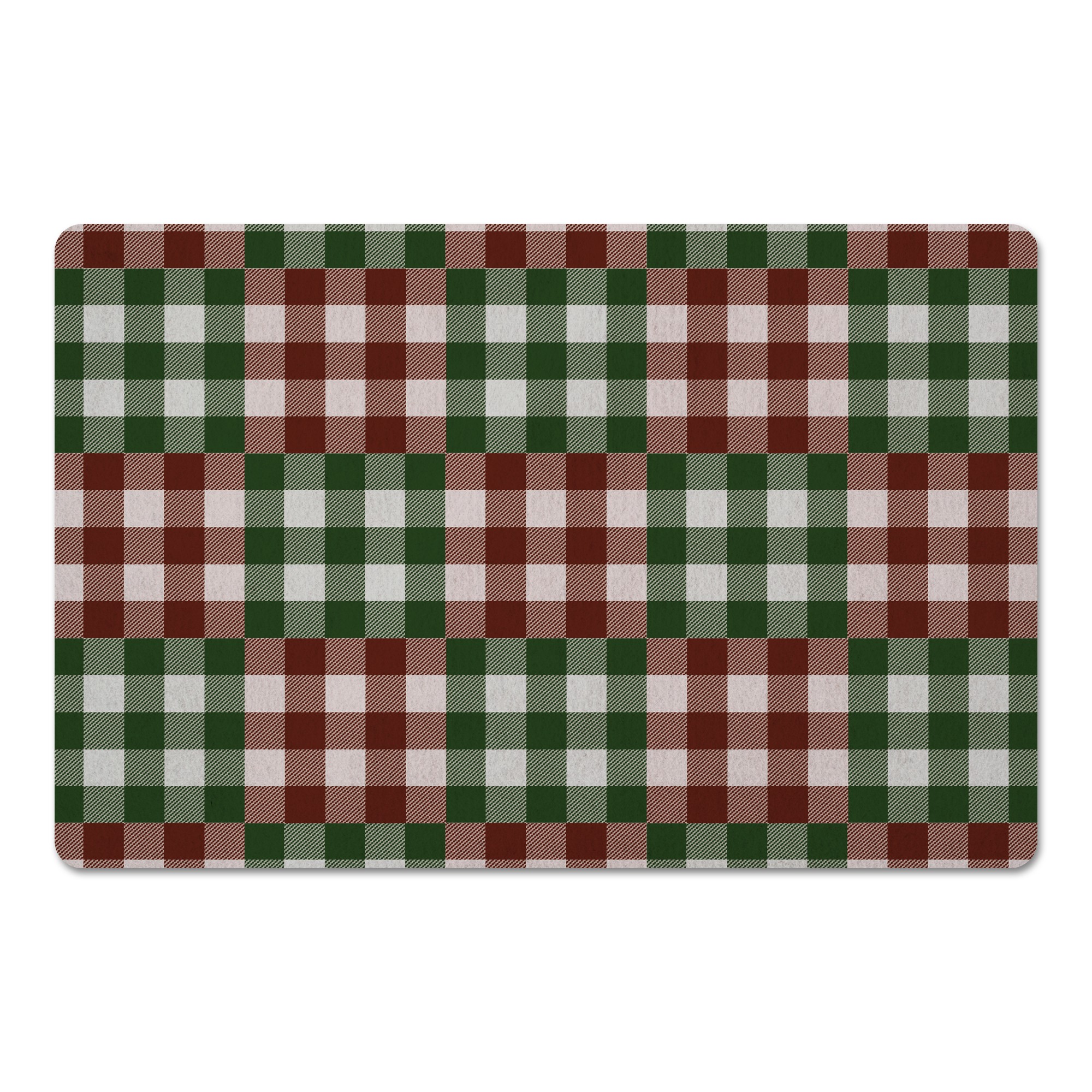 Christmas Plaid Patchwork 27x18 Floor Mat