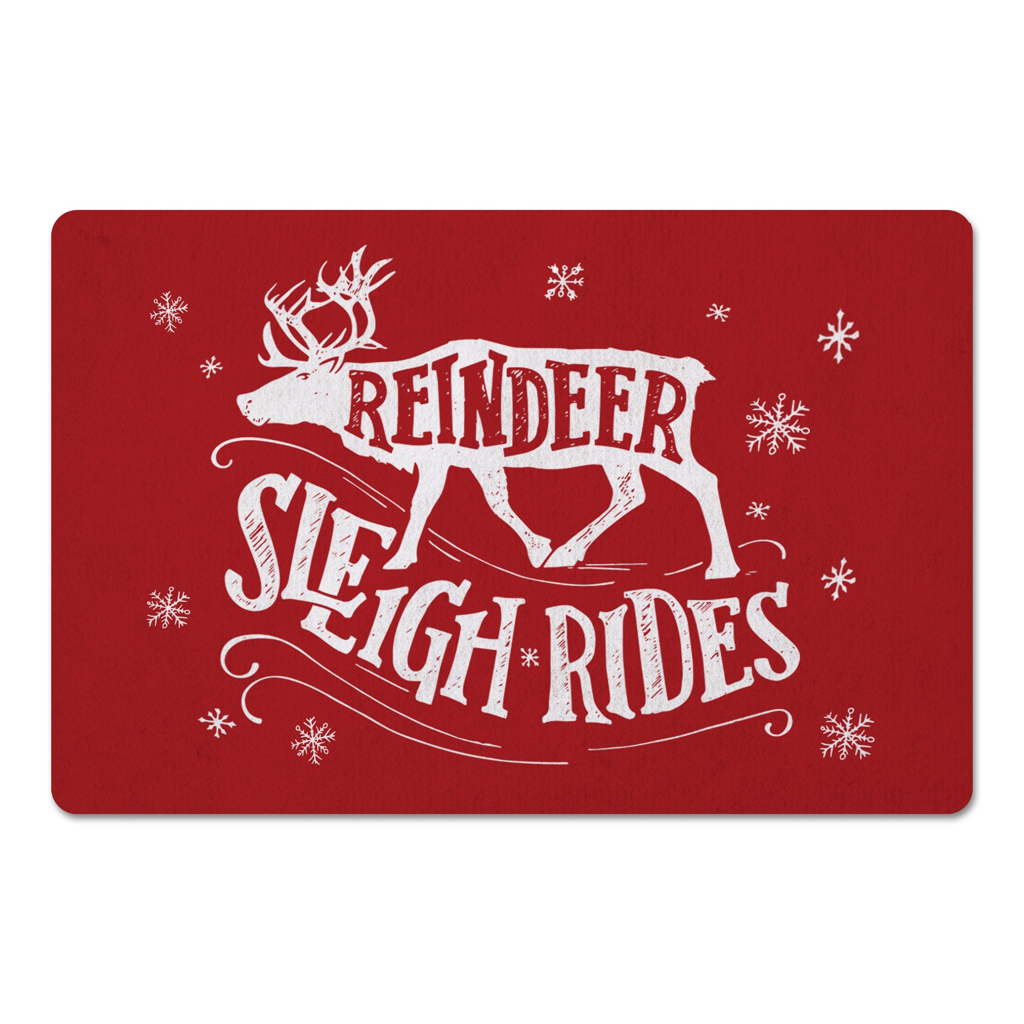 Reindeer Sleigh Rides 27x18 Floor Mat