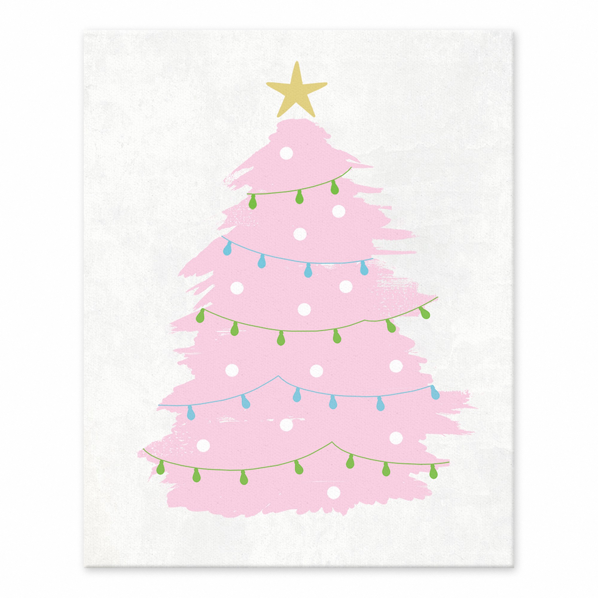 Pink Christmas Tree 8x10 Tabletop Canvas