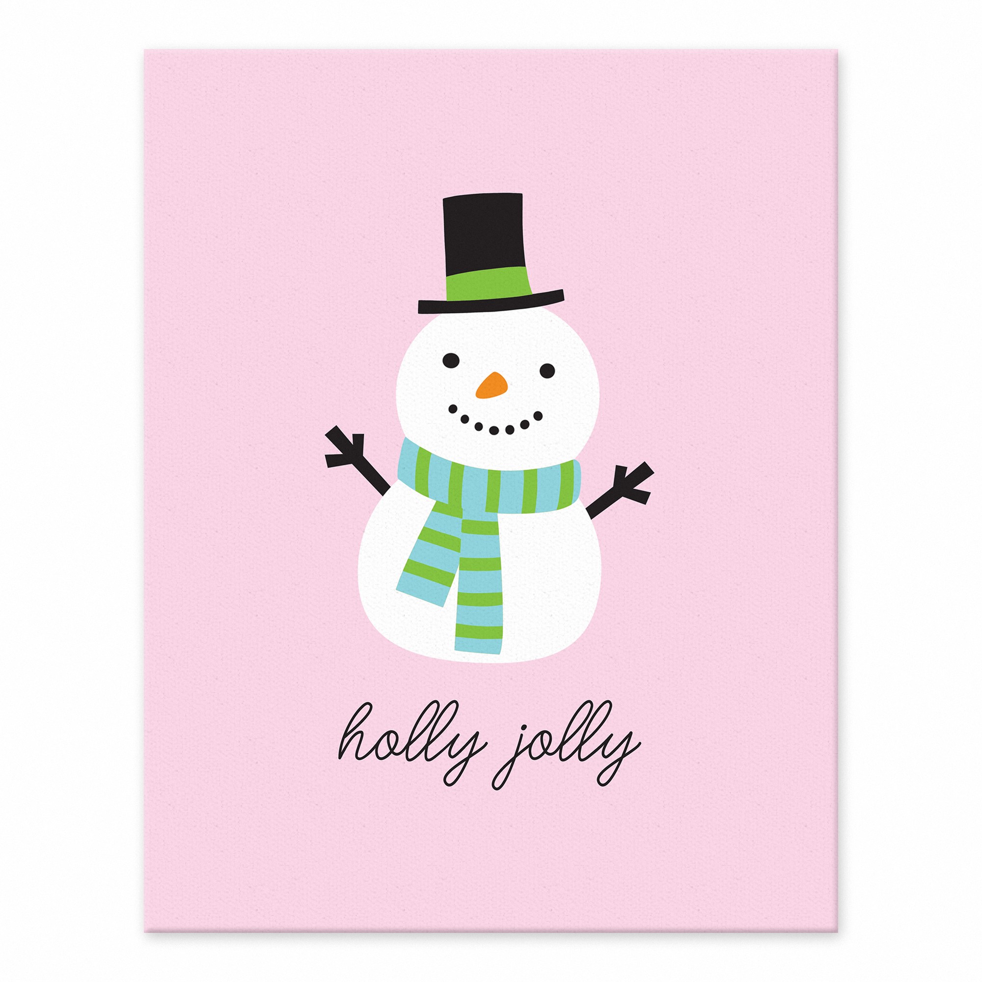 Holly Jolly snowman 11x14 Tabletop Canvas