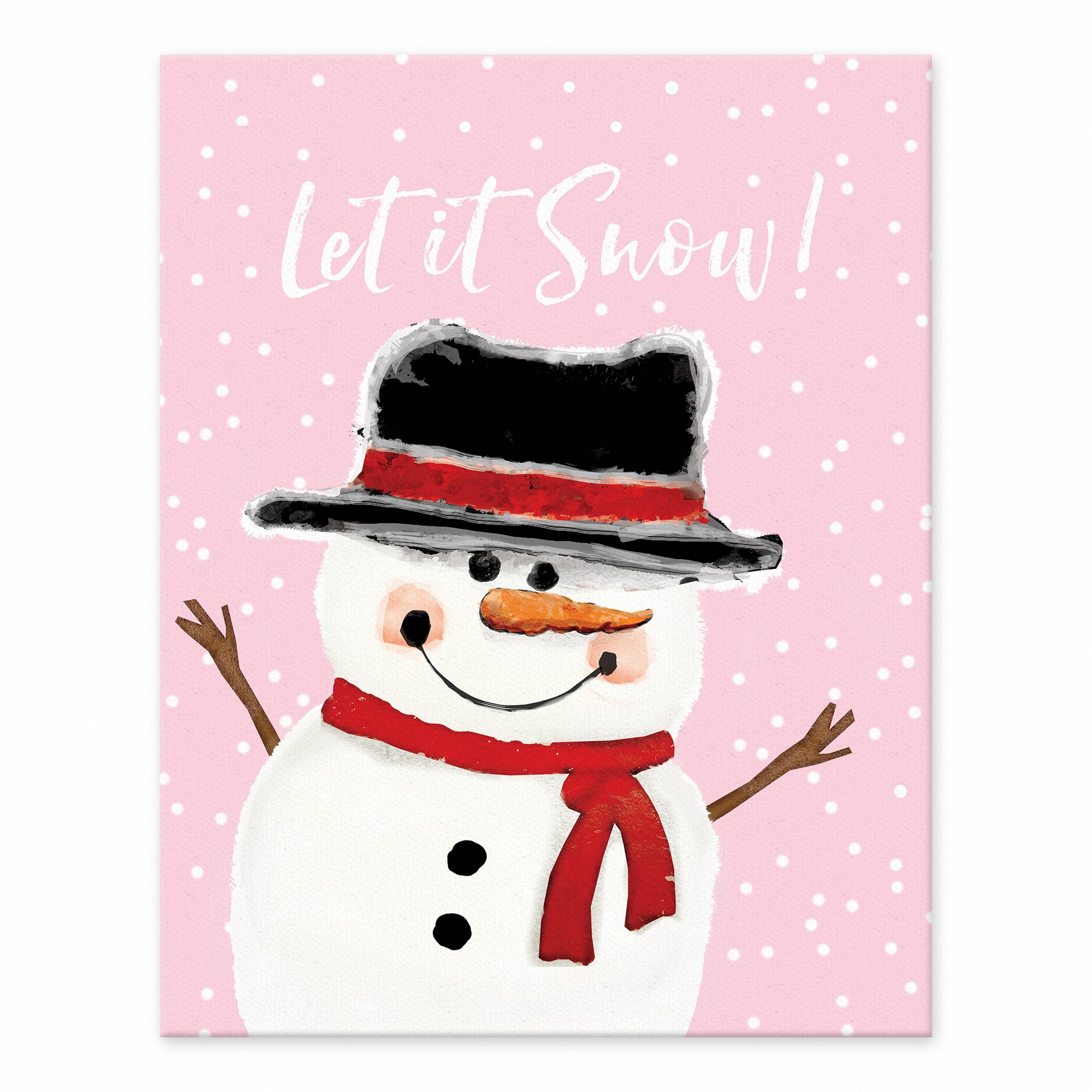 Let it snow snowman 11x14 Tabletop Canvas