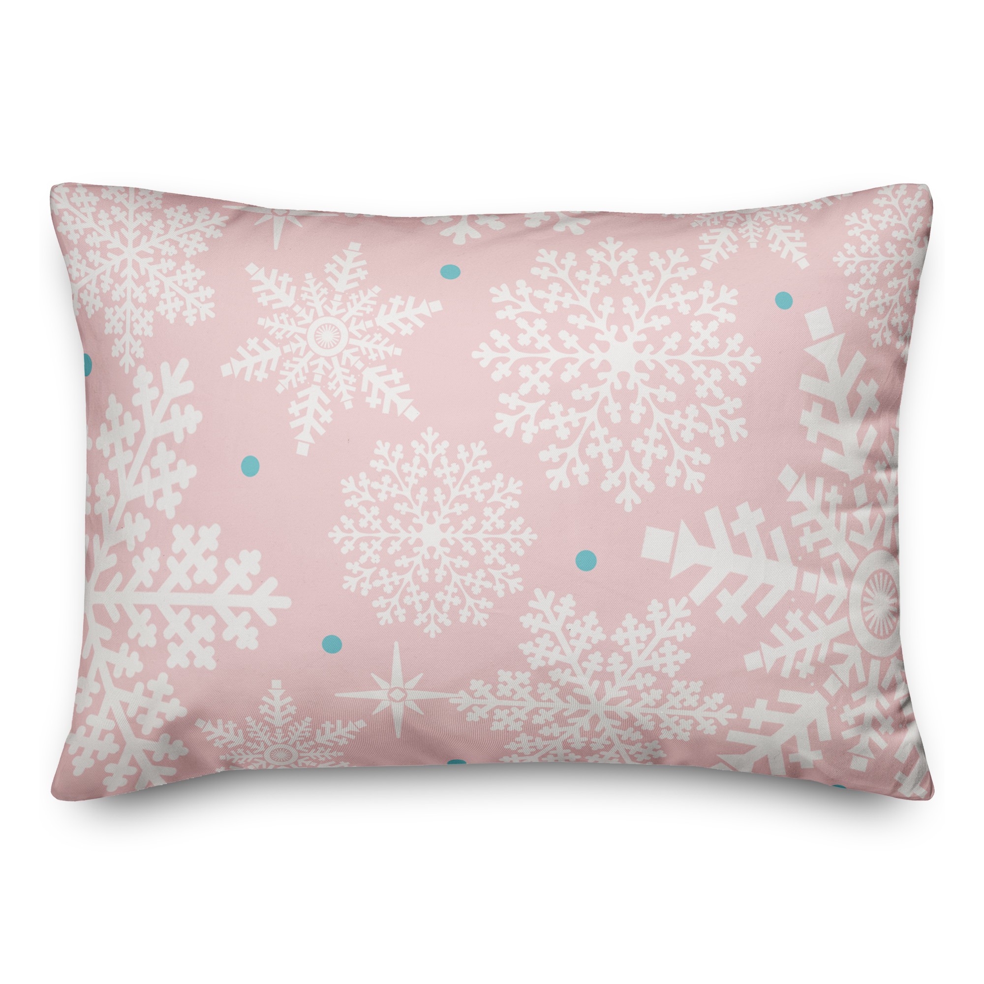 Pink Snowflake Pattern Pillow