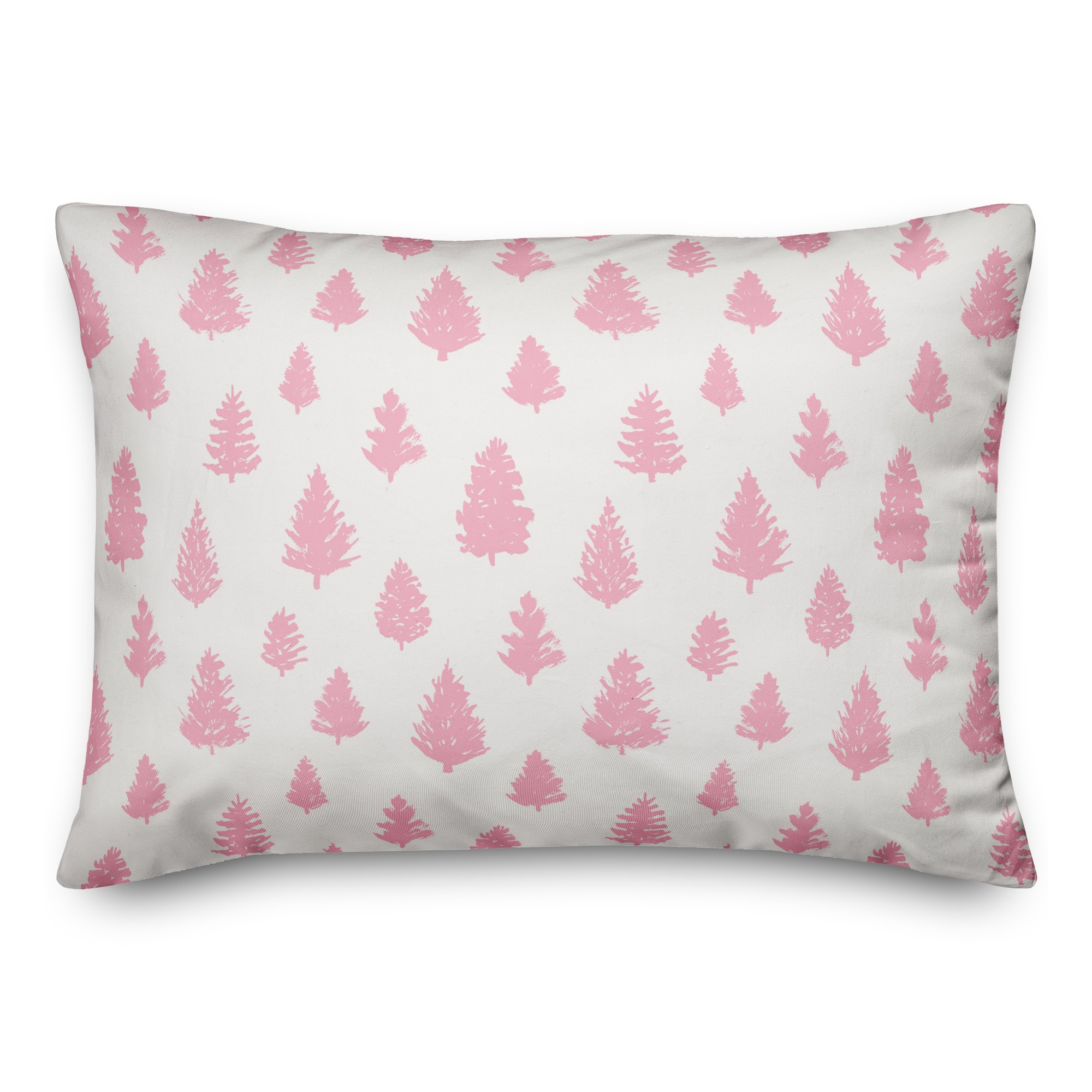 Pink Christmas Tree Pattern Pillow