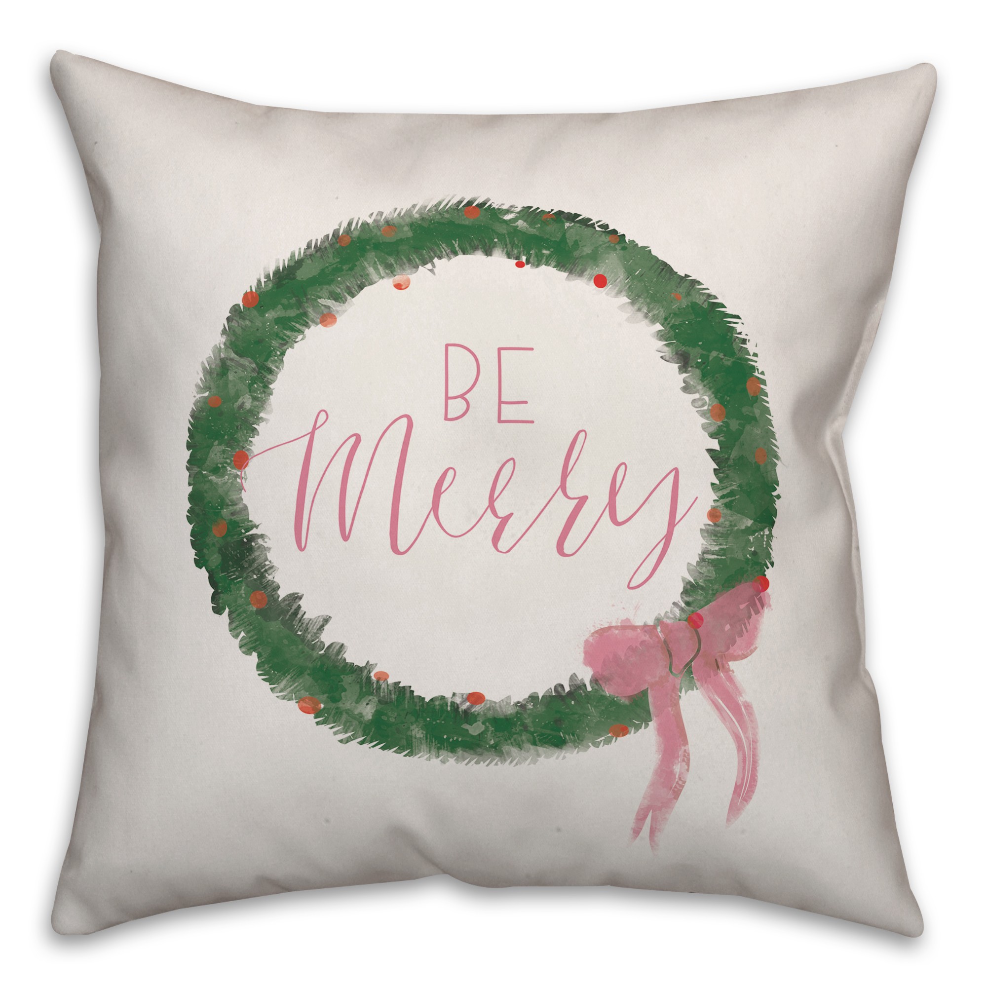 Be Merry Wreath Pillow