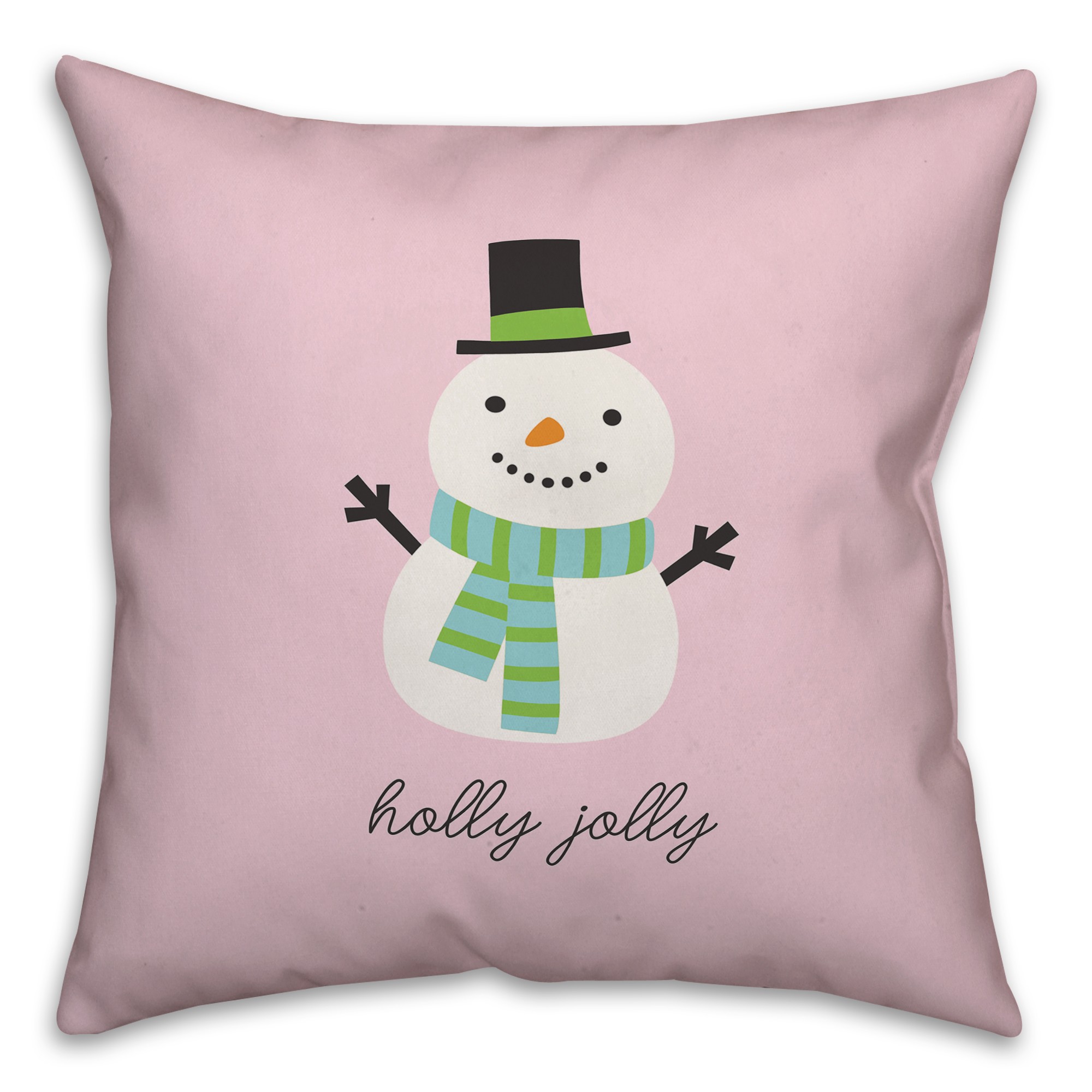 Holly Jolly Snowman Pillow