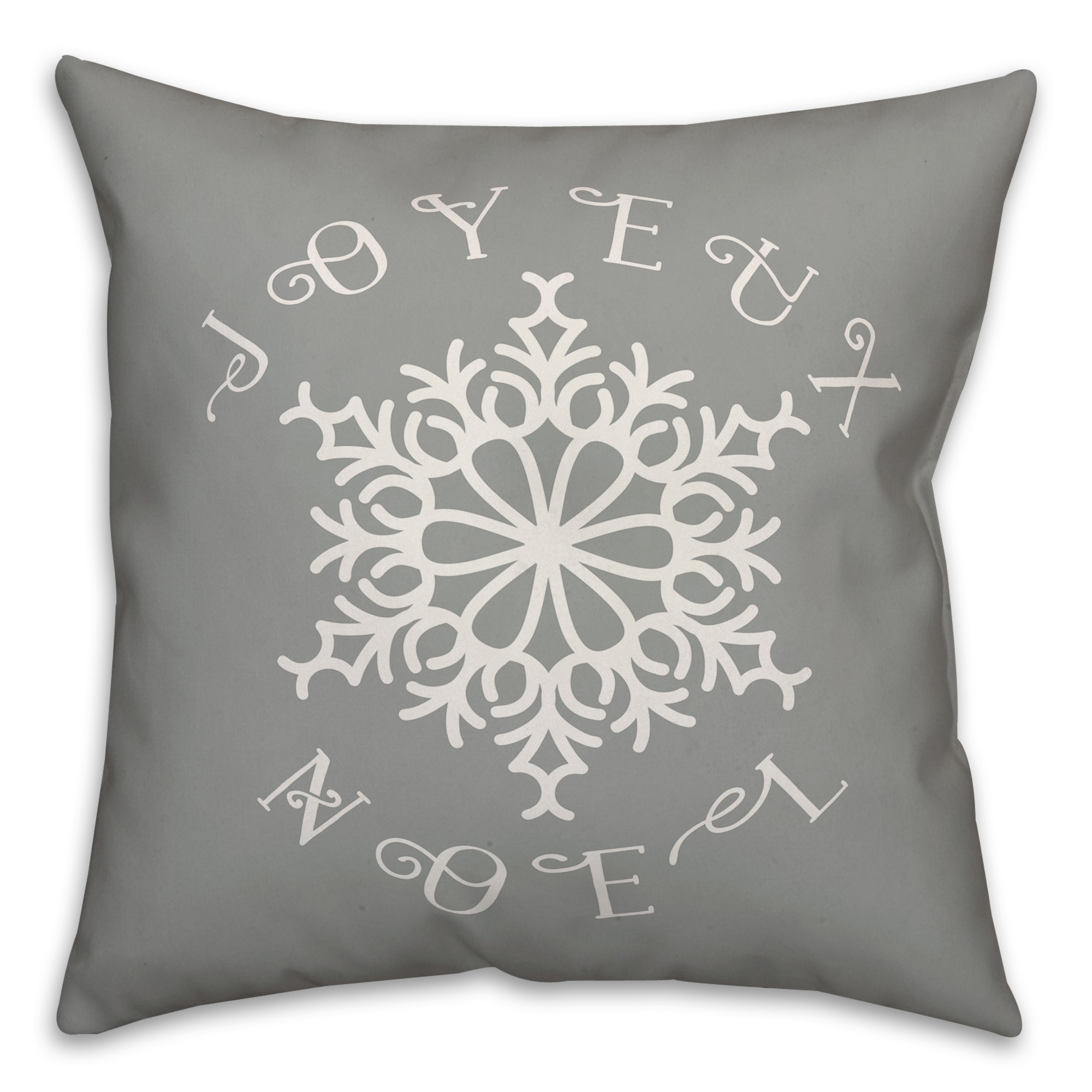 Joyeux Noel Snowflake Pillow