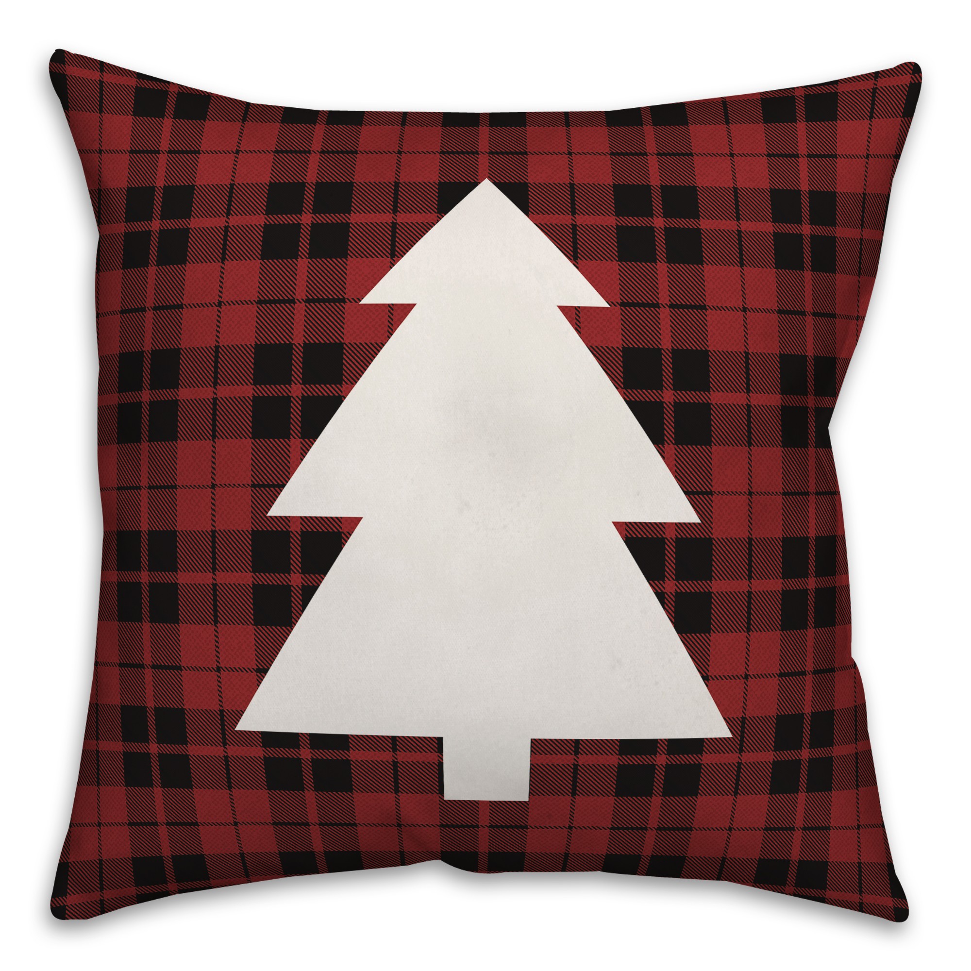 Plaid Christmas Tree Pillow