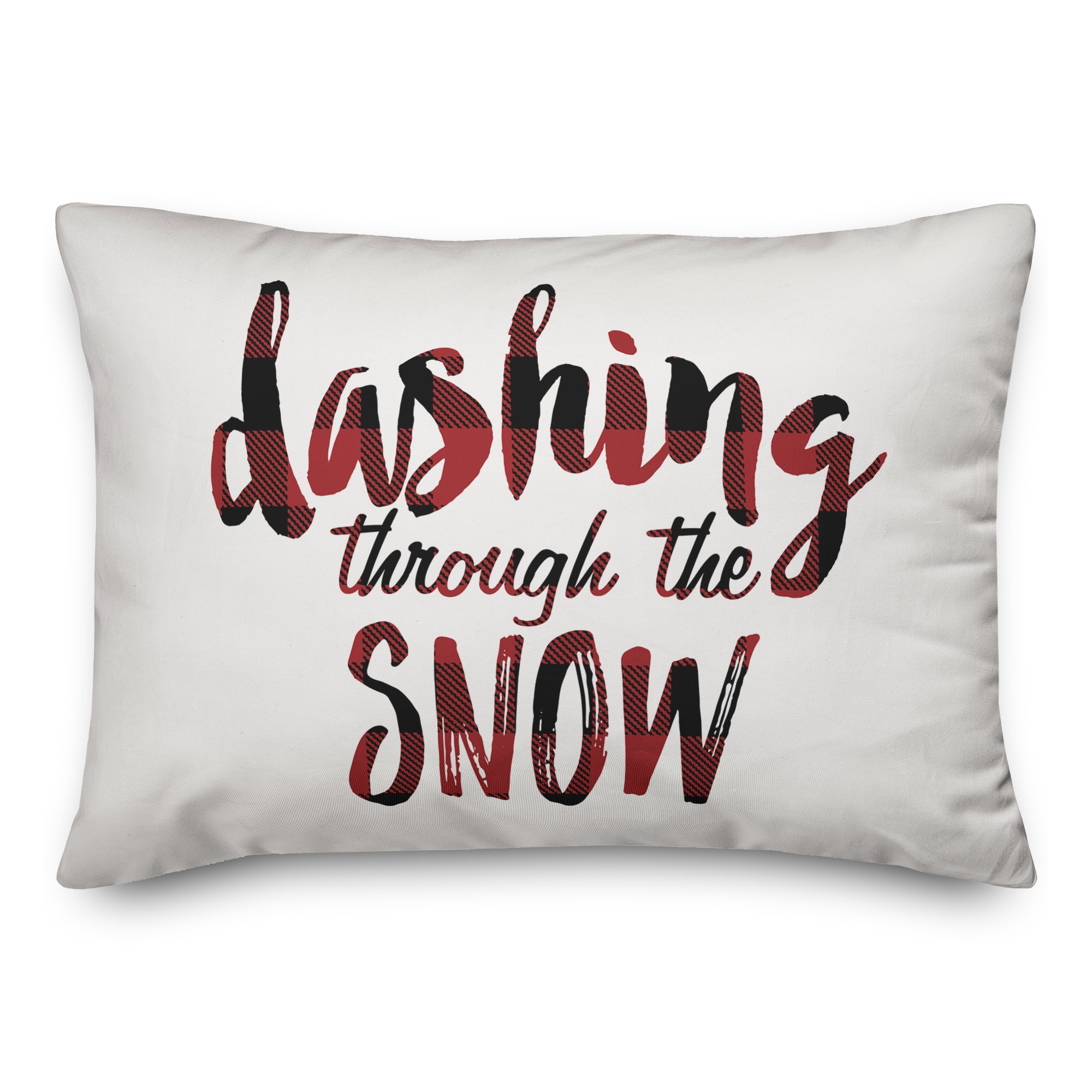 Plaid Dashing Through The Snow Pillow