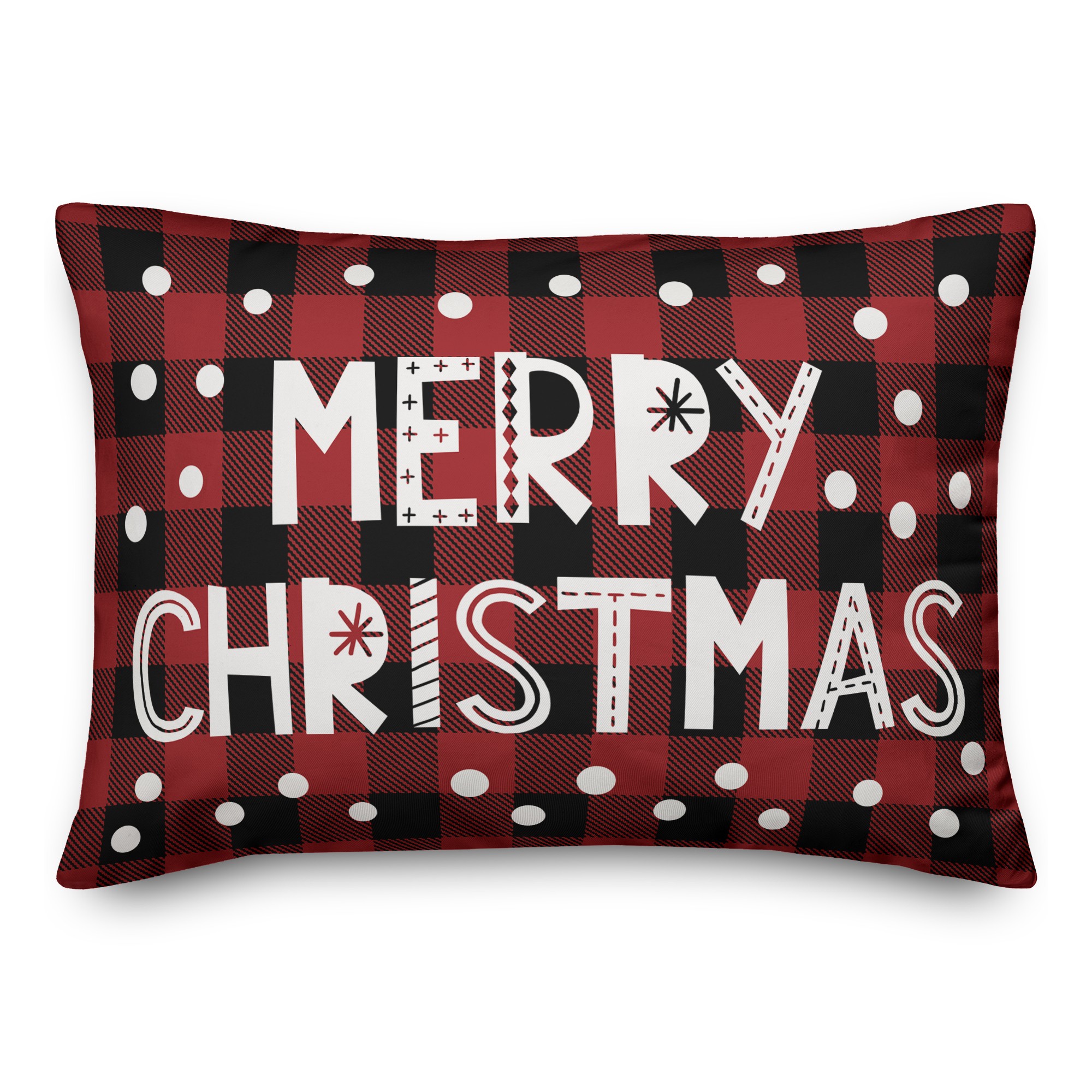 Plaid Merry Christmas Pillow