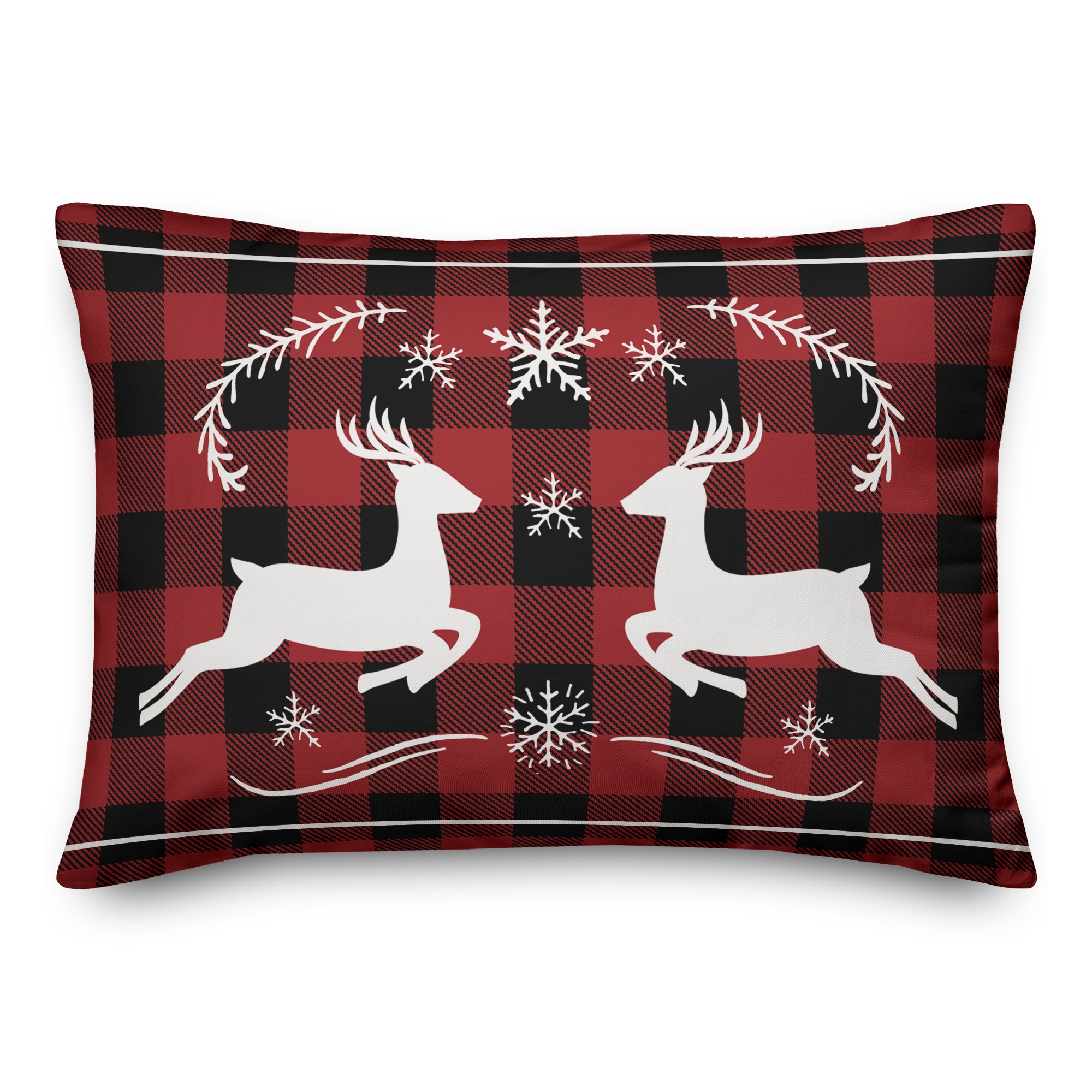 Plaid Vintage Reindeer Pillow