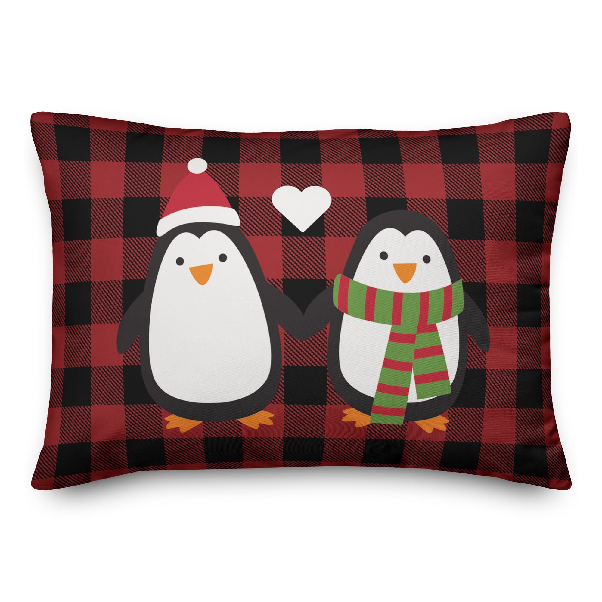 Plaid Penguin Love Pillow