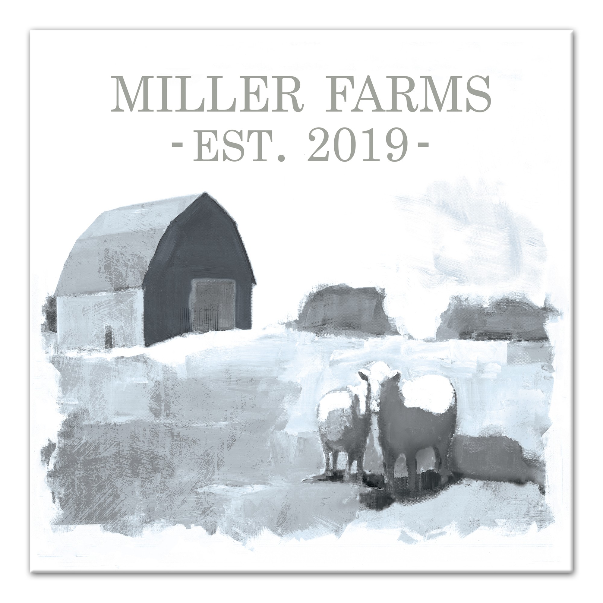 Abstract Farm Animals 16x16 Personalized Canvas Wall Art